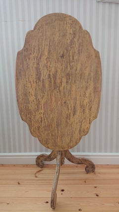 18th Century Swedish Rococo Tilt Top Table Original Paint