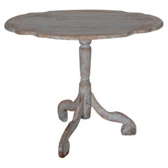 18th Century Swedish Rococo Tilt-Top Table with Original Black Back