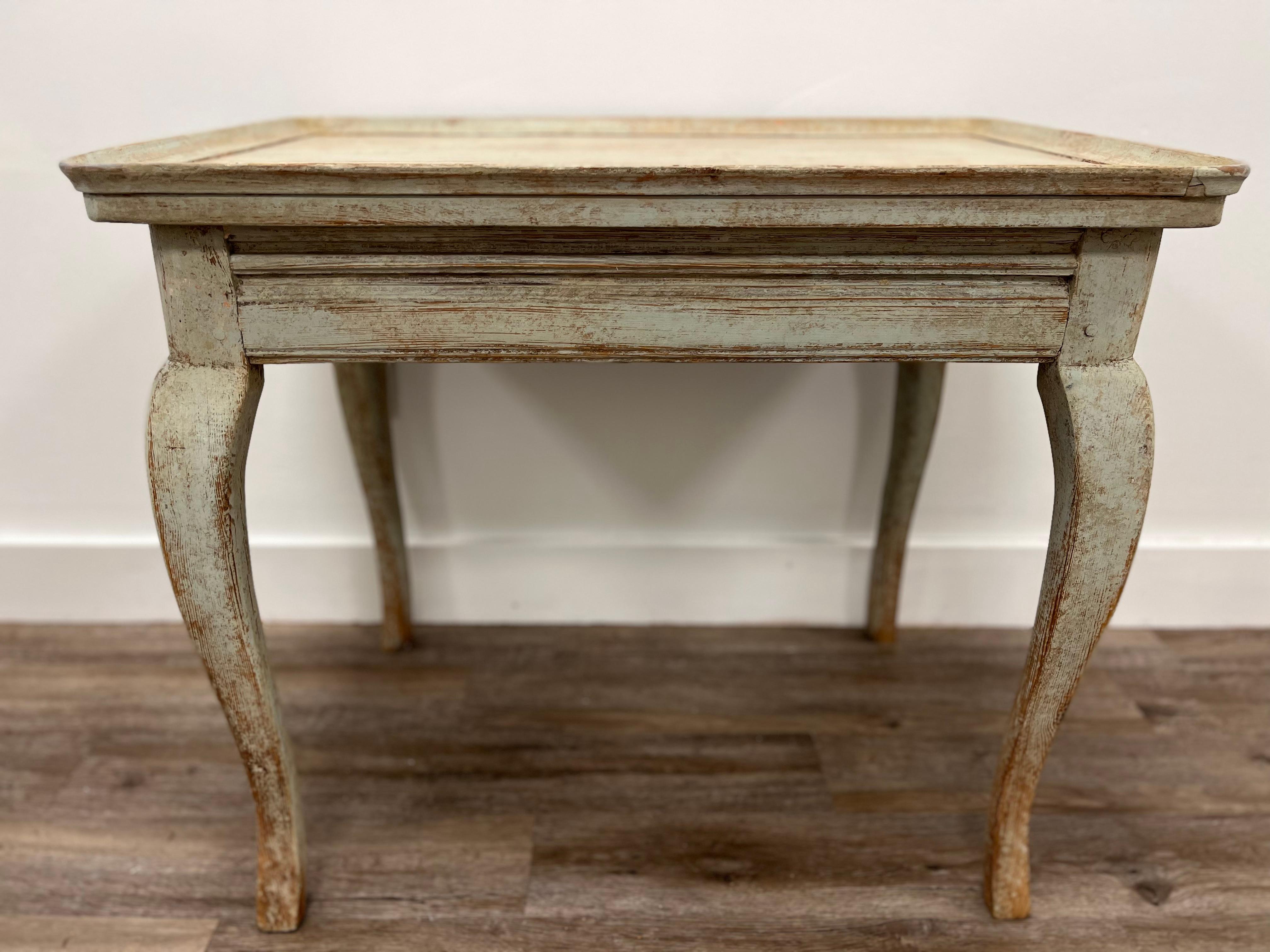 Hand-Carved 18th Century Swedish Rococo Tray Table For Sale