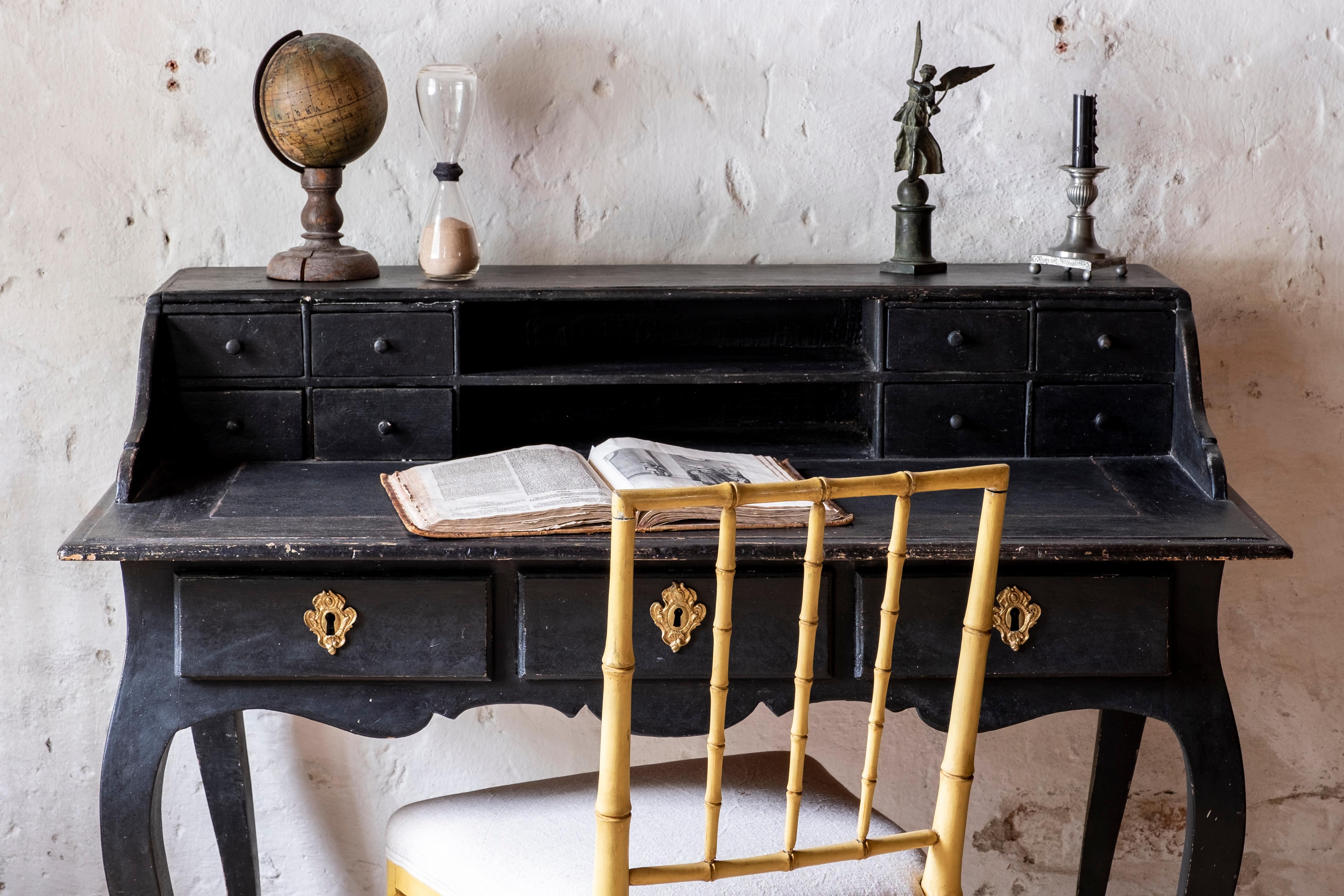 18th Century Swedish Rococo Writing Desk 1