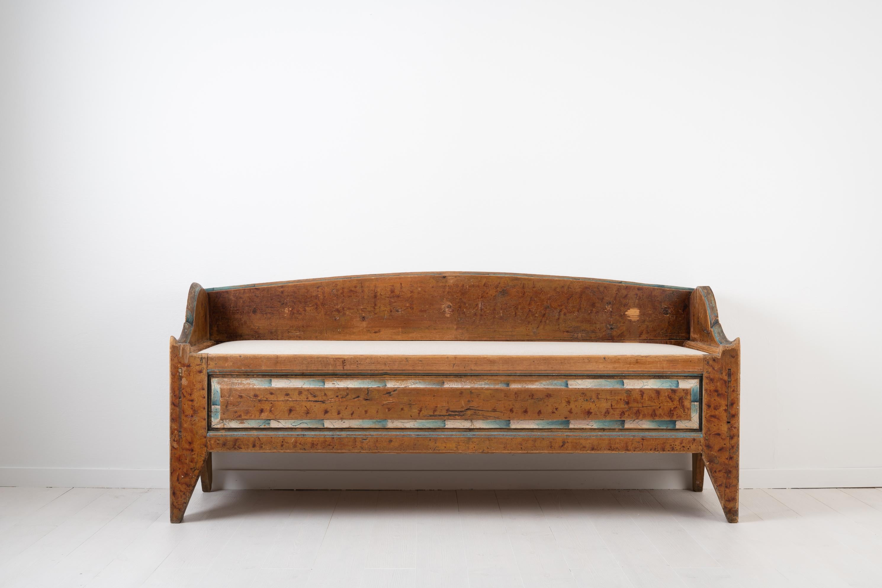 Hand-Crafted 18th Century Swedish Rustic Folk Art Bench