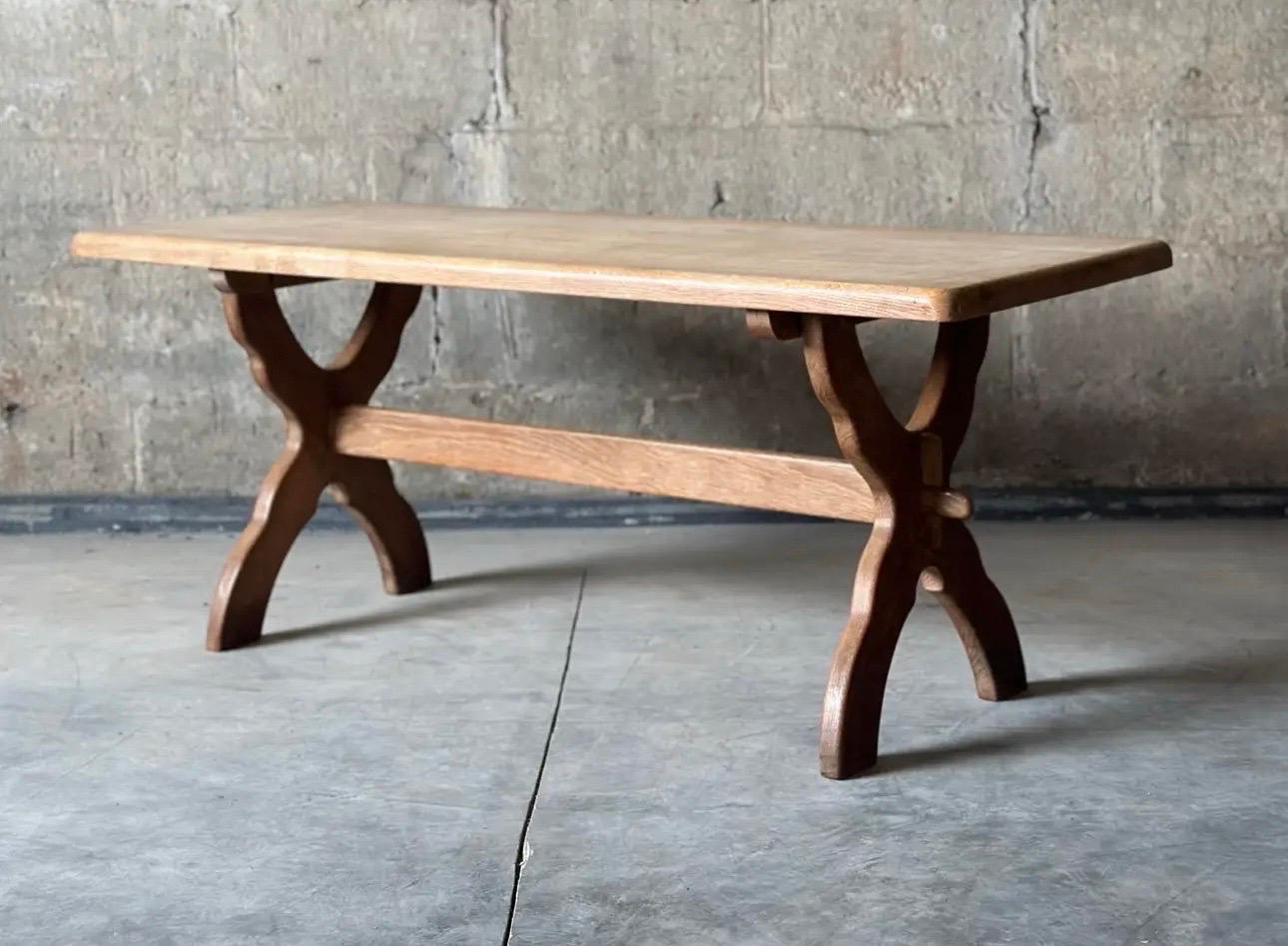 Country 18th Century Swedish Sawbuck Coffee Table