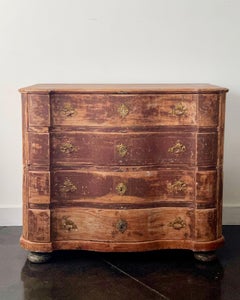 18th Century Swedish Serpentine Front Chest in Original Color