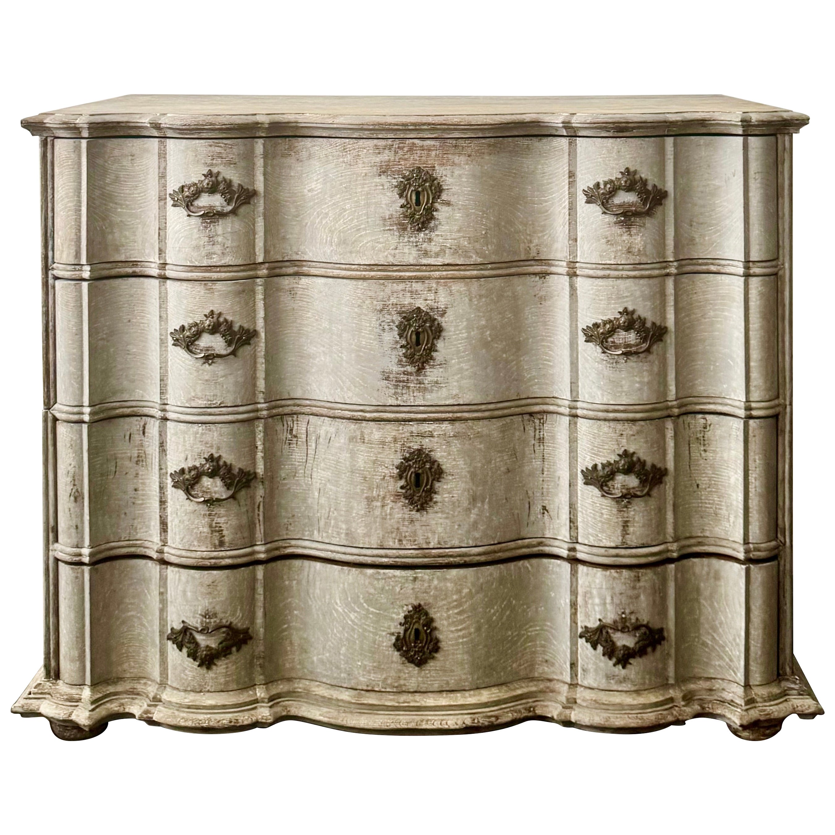 18th century Swedish Serpentine Front Chest of Drawers