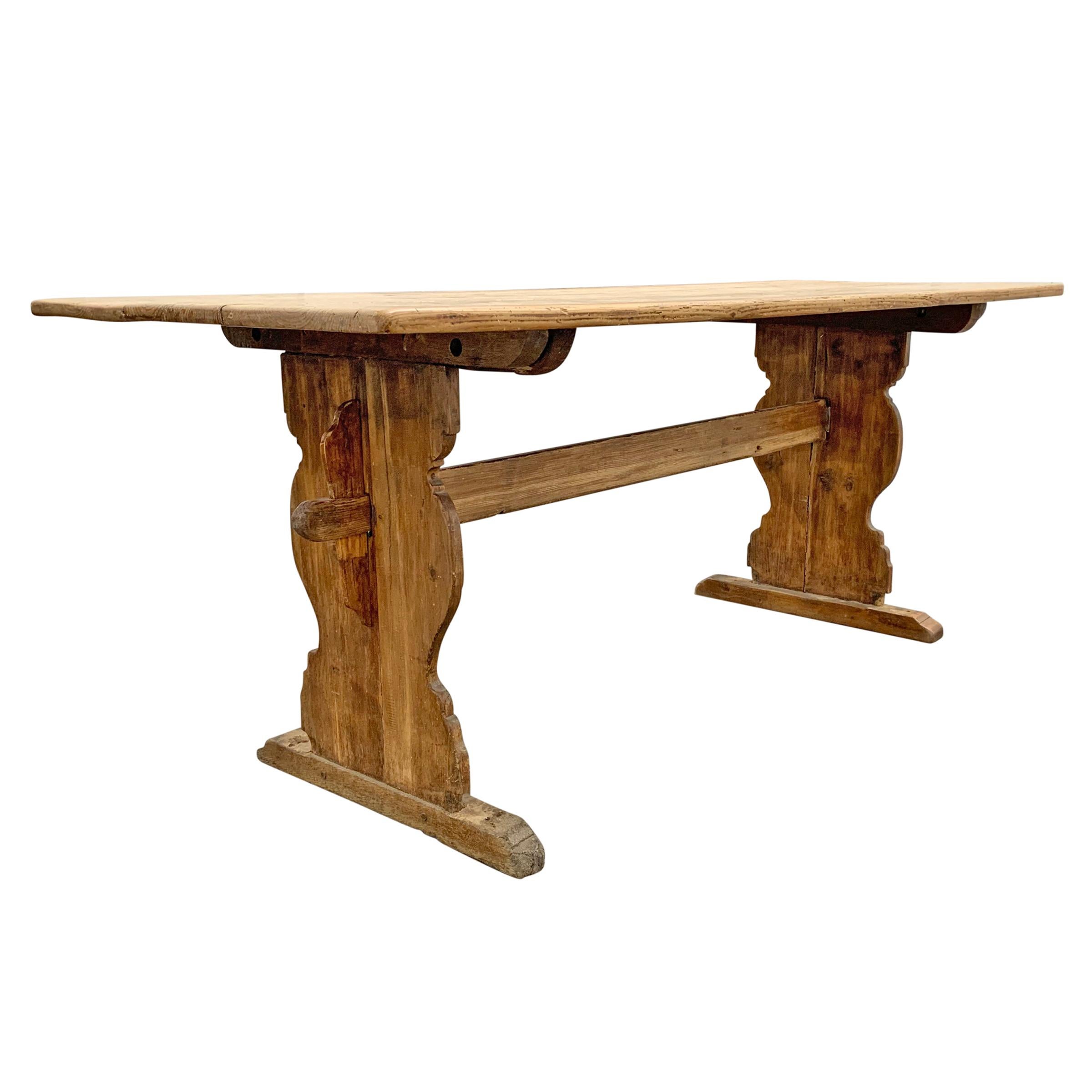 Rustic 18th Century Swedish Trestle Dining Table