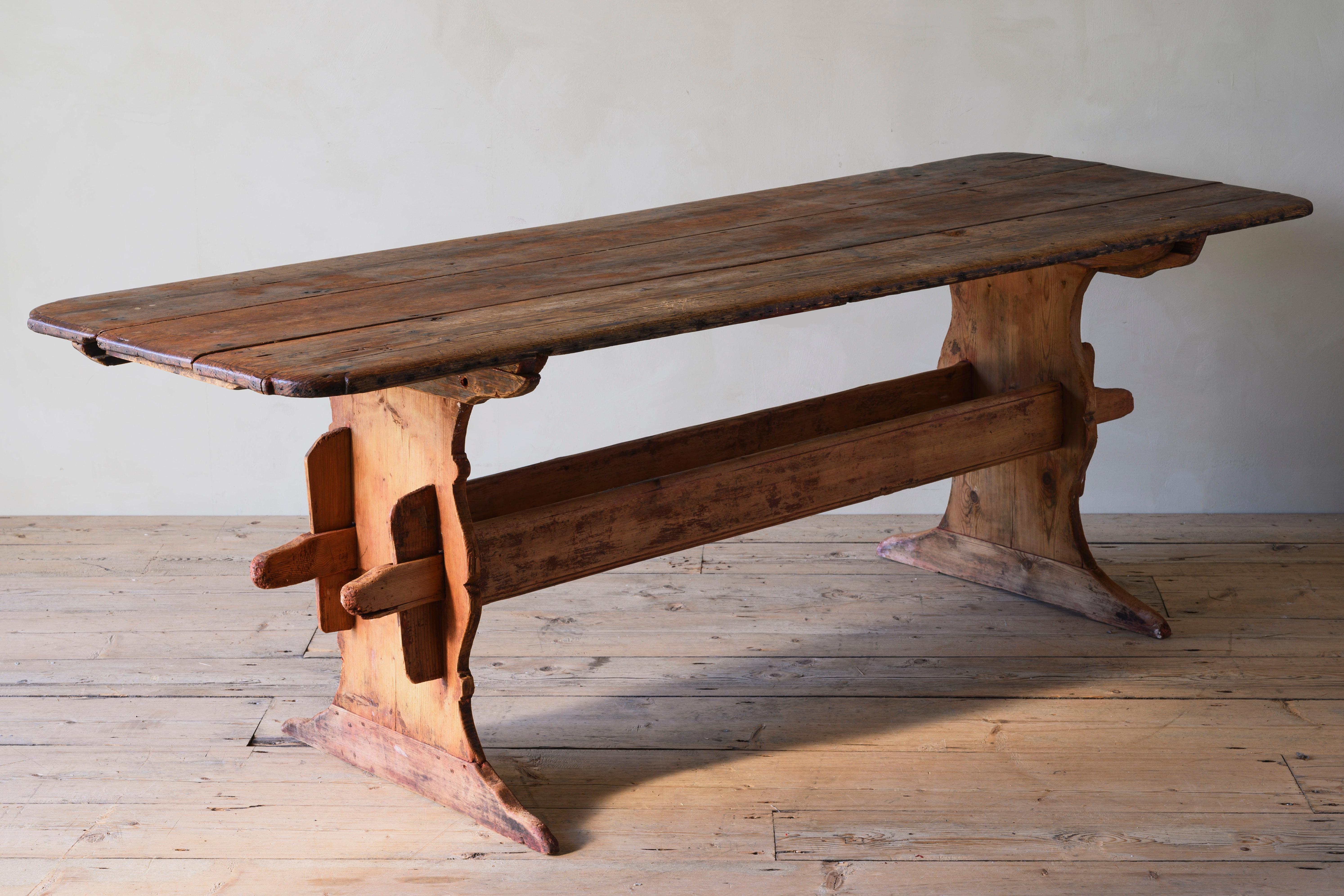 18th Century Swedish Trestle Table In Good Condition In Mjöhult, SE