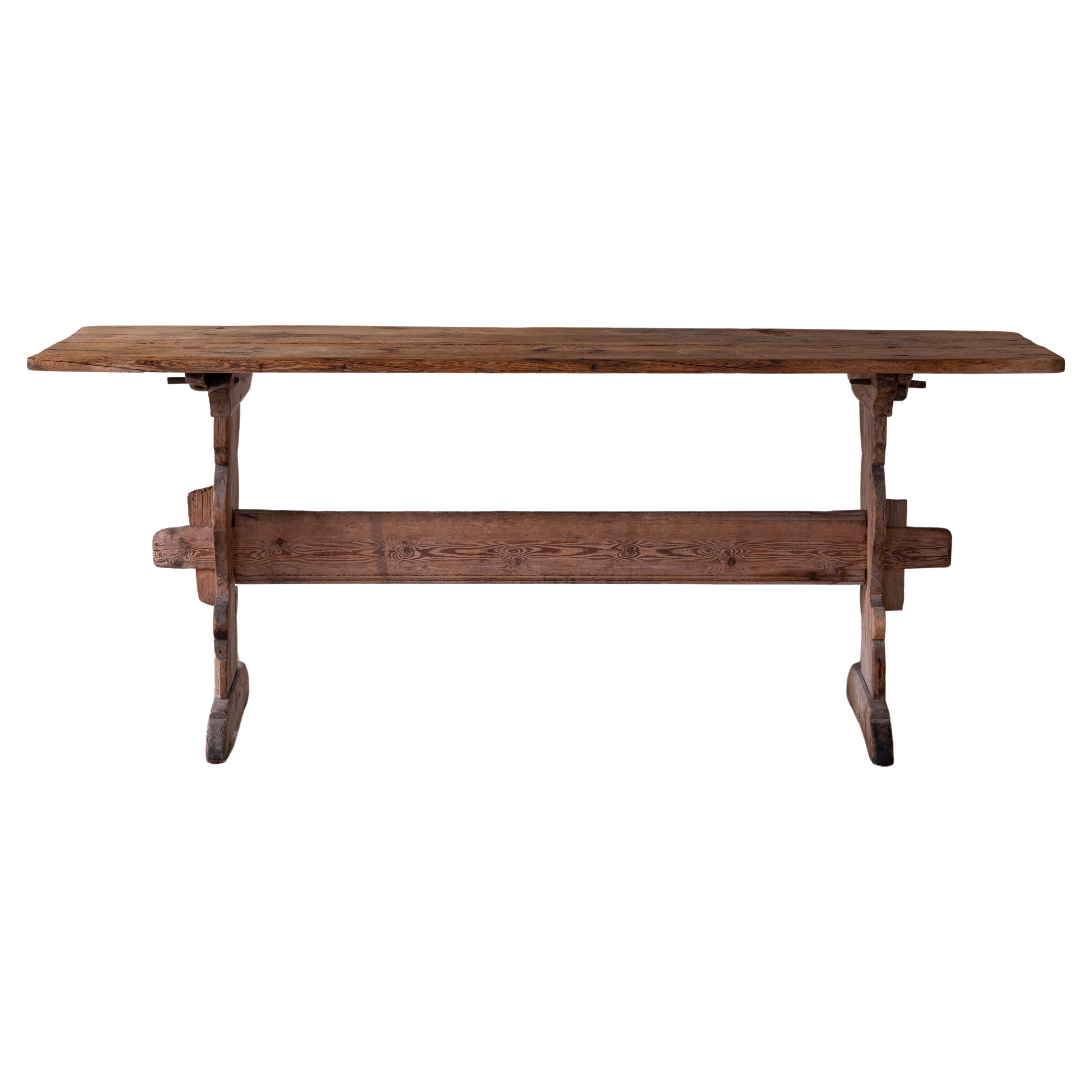 18th Century Swedish Trestle Table For Sale