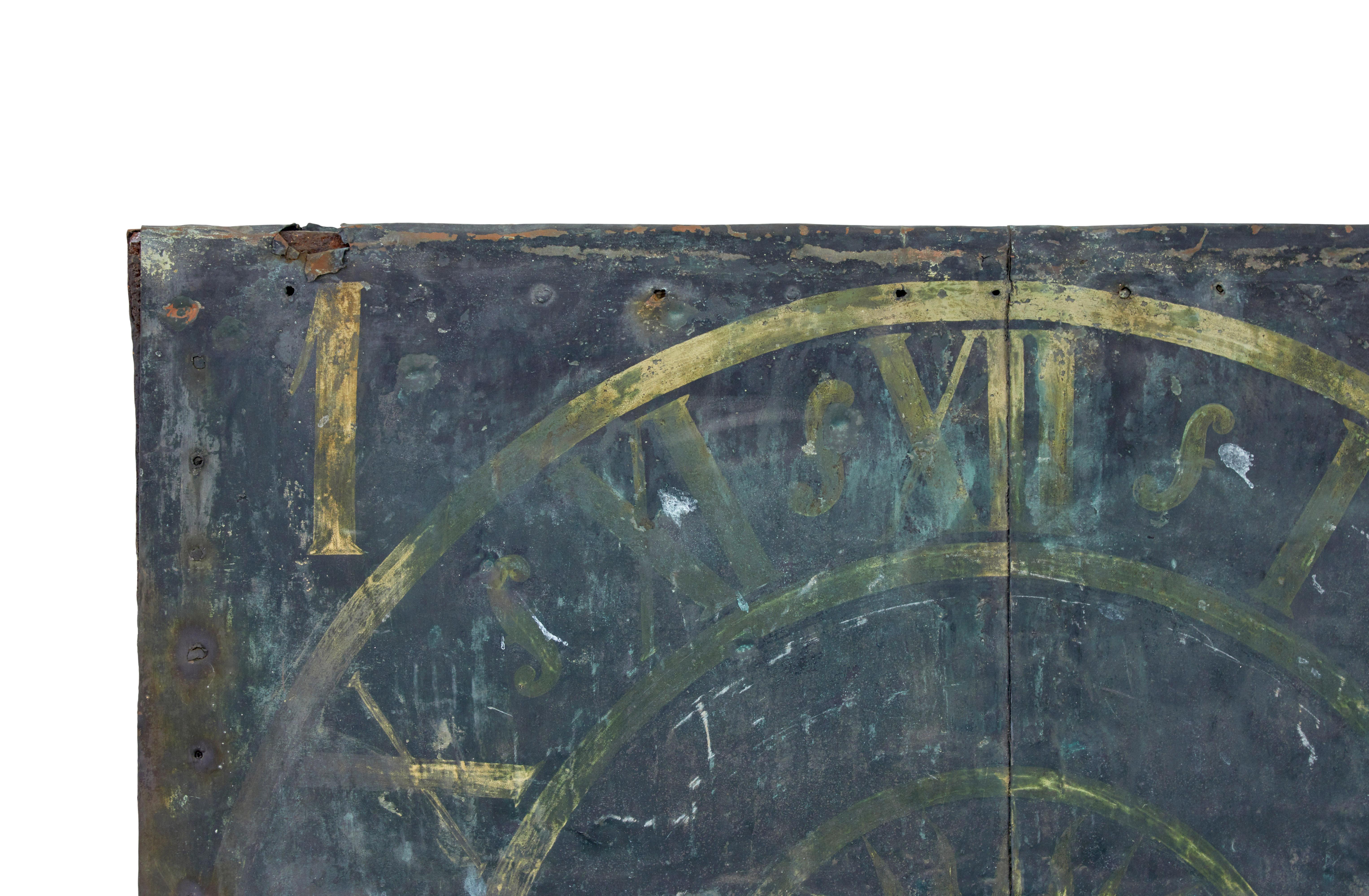 Hand-Crafted 18th century Swedish turret clock face and movement Rosendal palace For Sale
