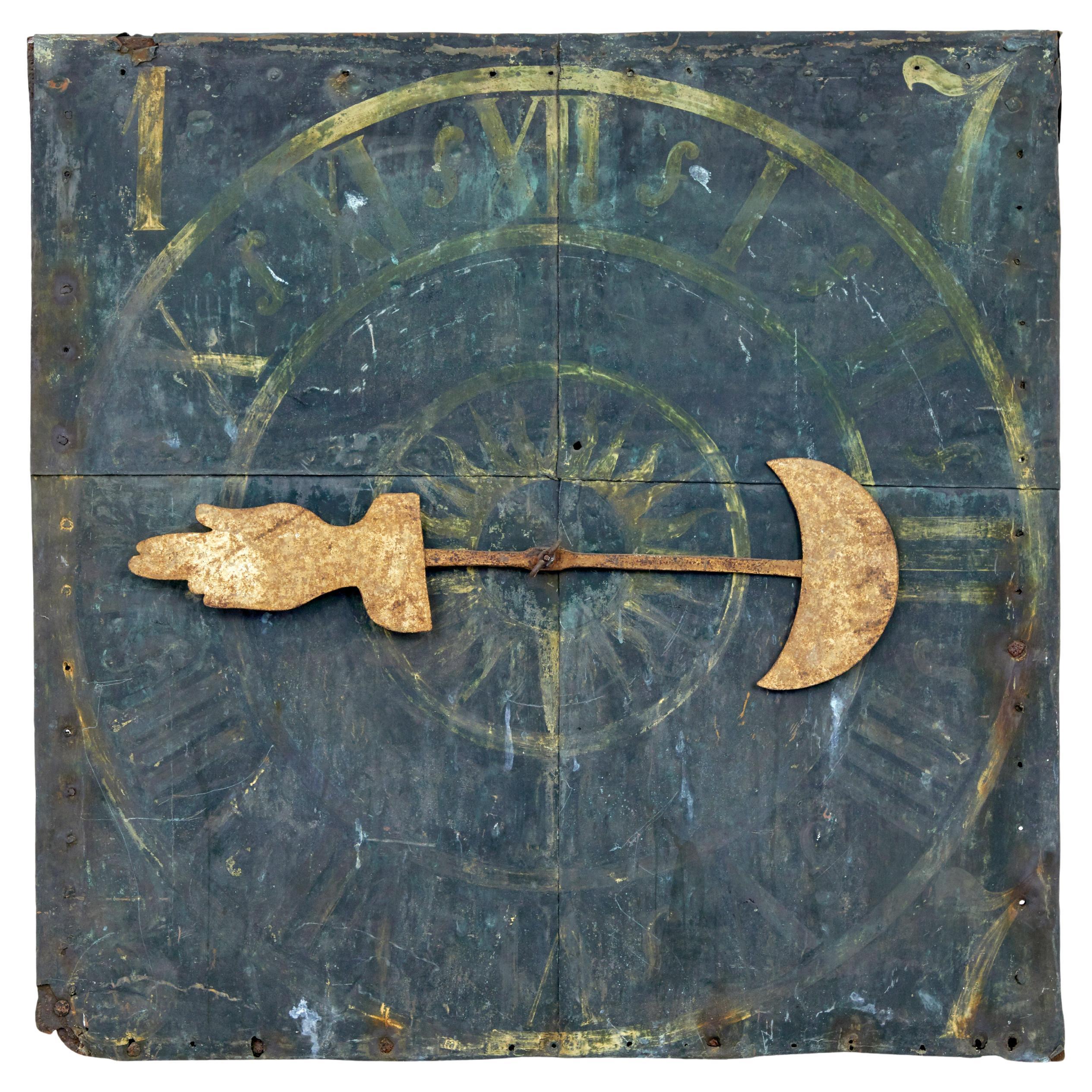 18th century Swedish turret clock face and movement Rosendal palace For Sale