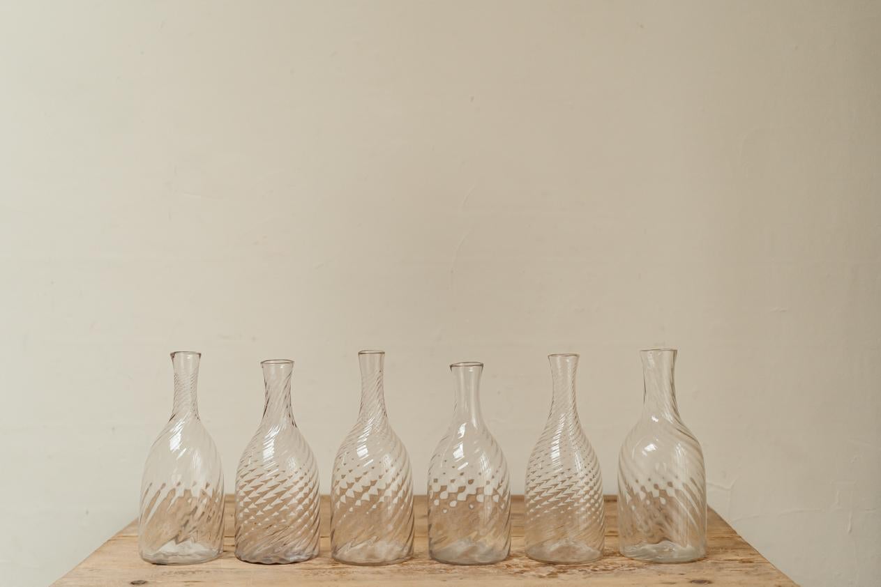 Glass 18th Century Swedish Twised Carafes