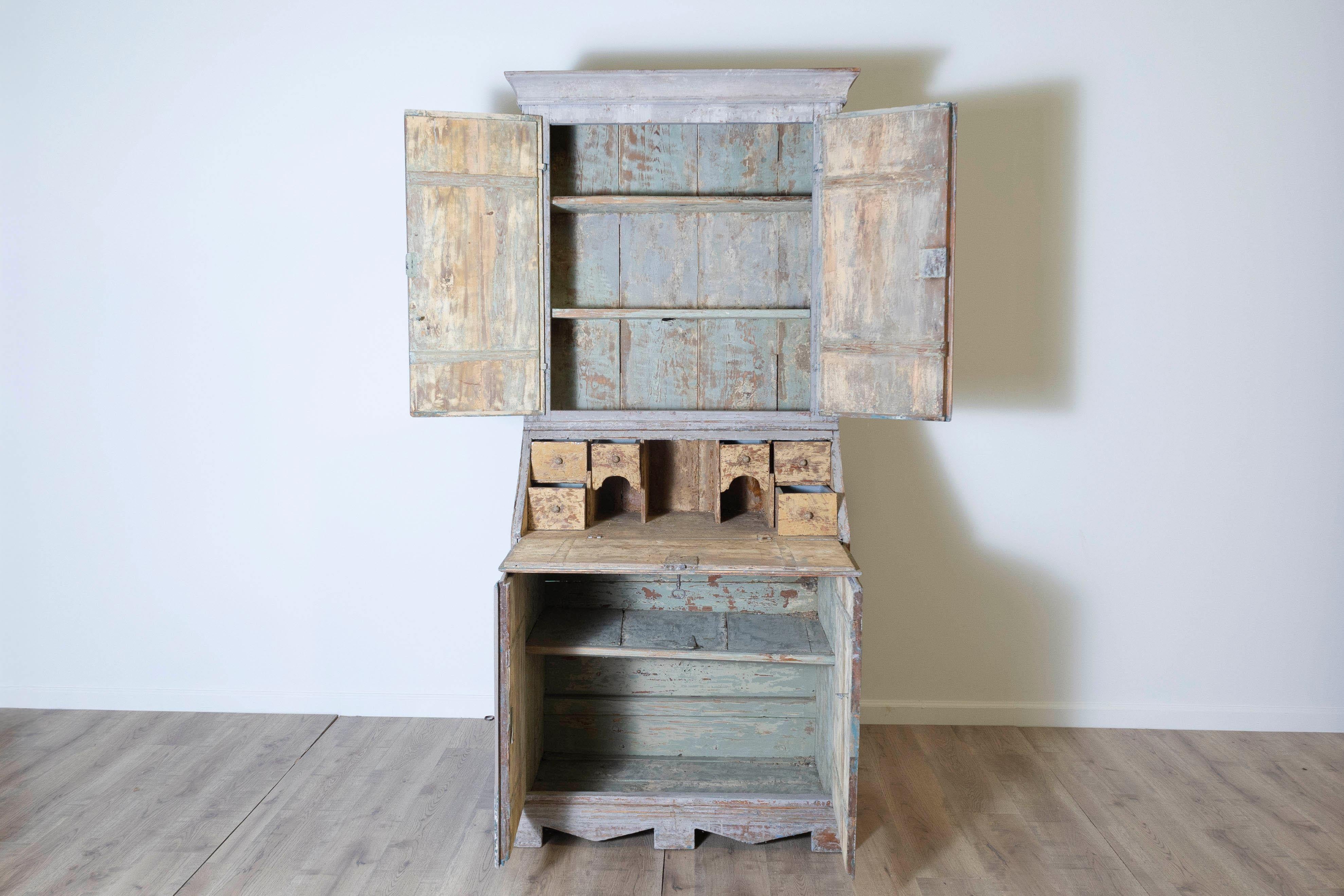Gustavian 18th Century Swedish Two-part Secretary Circa 1790
