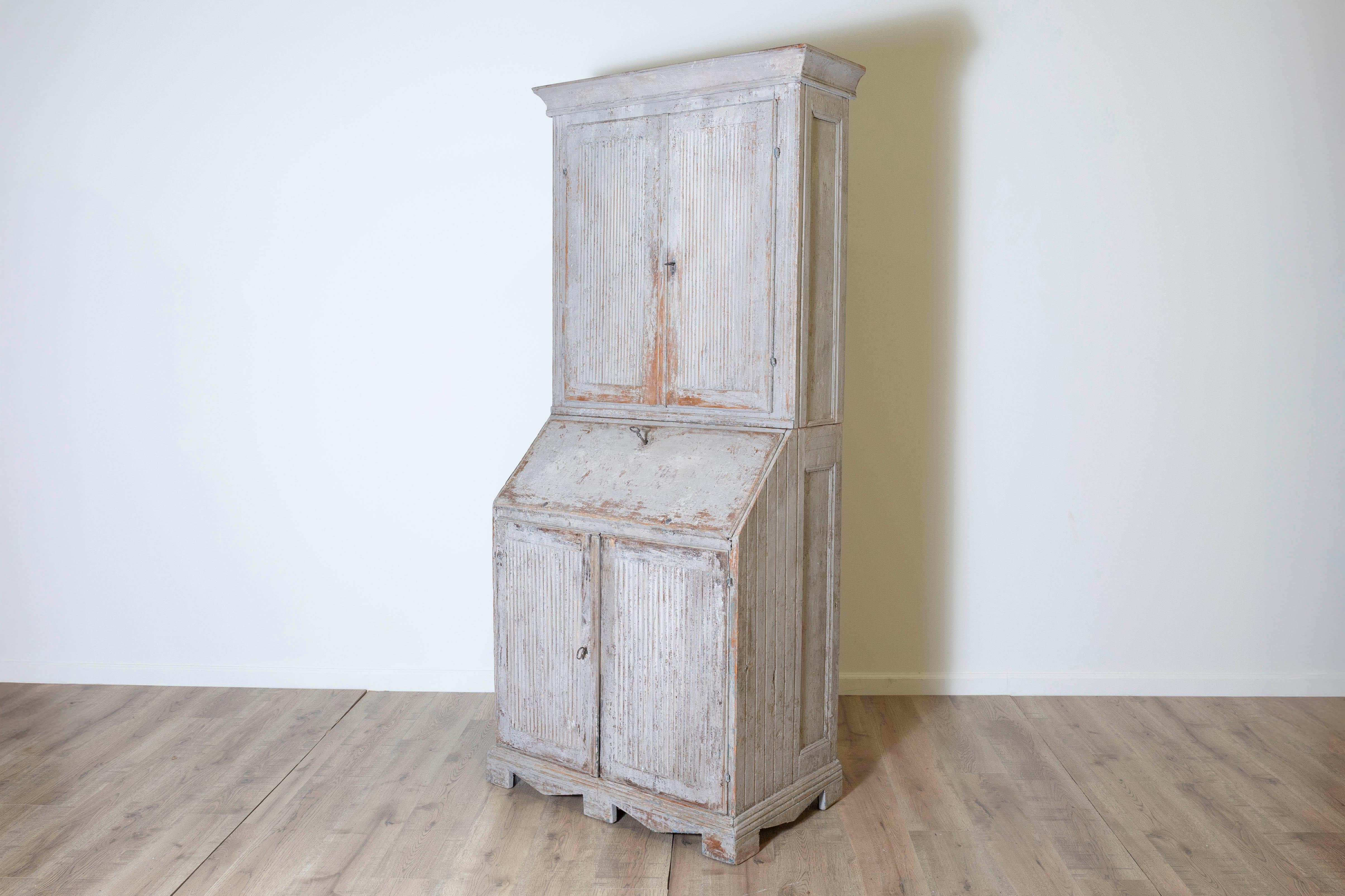 18th Century and Earlier 18th Century Swedish Two-part Secretary Circa 1790