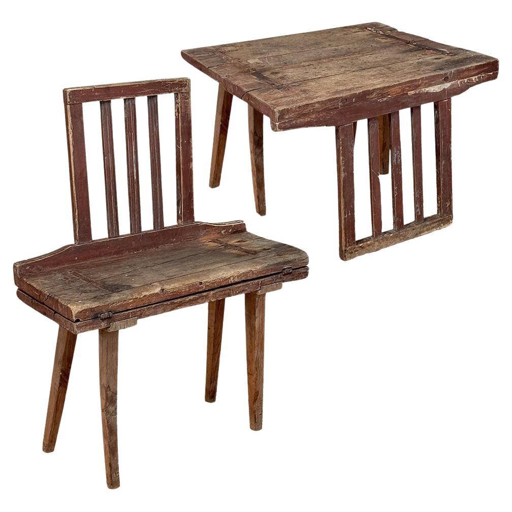 Antique table that turns into a chair sale