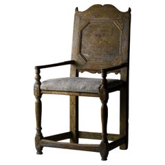 18th Century Swedish Vernacular Chair in Original Blue Paint