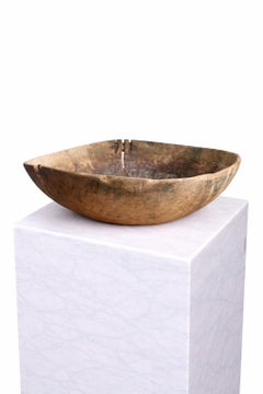 Schwedische Wabi-Sabi-Schale aus Birke, 18. Jahrhundert, handgeschnitzt, mit historischen Reparaturen