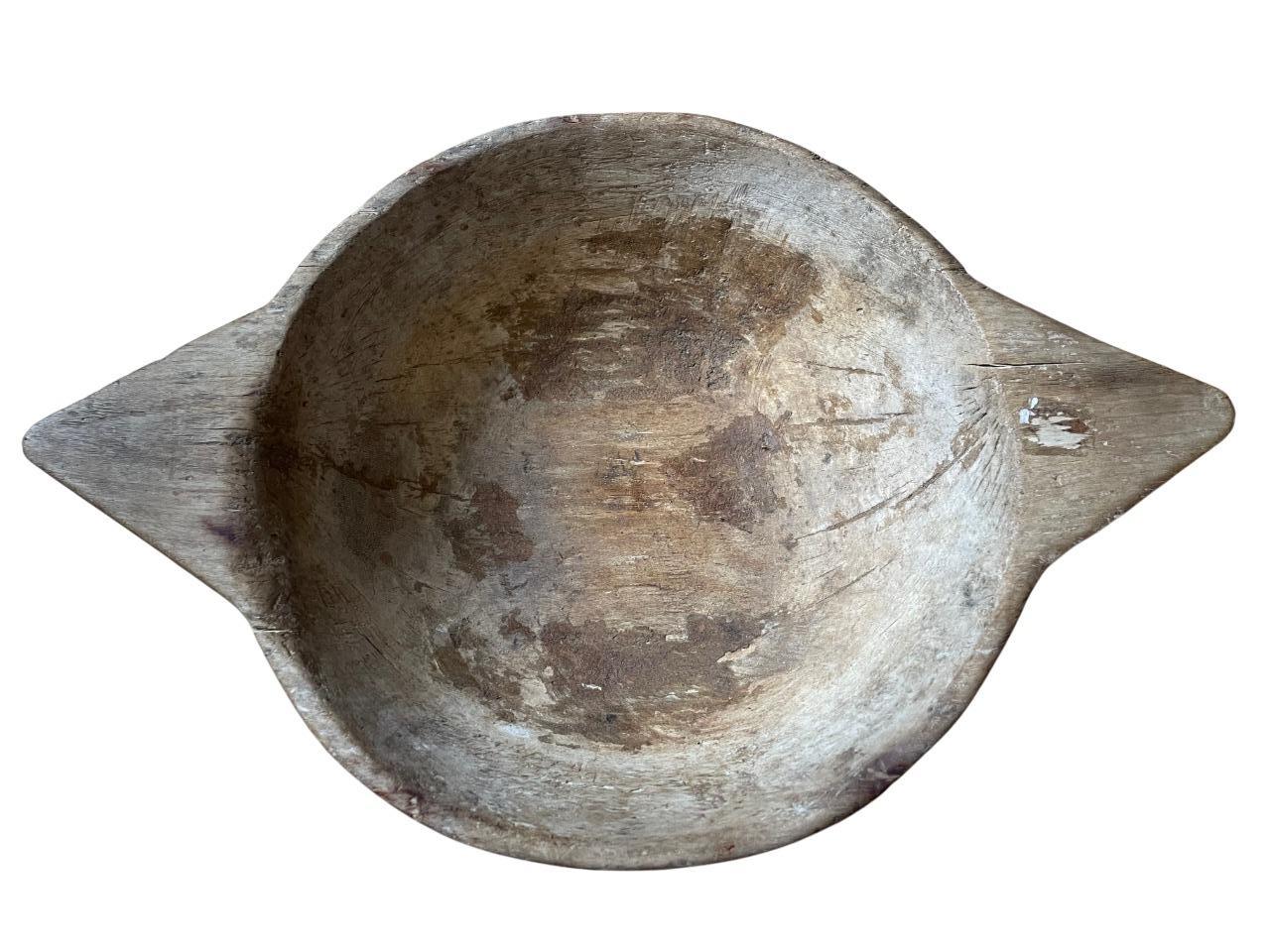 Mid-19th Century 18th Century Swedish Wabi-Sabi Wooden Bowl For Sale