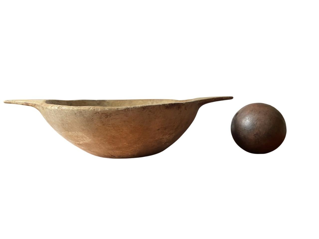Birch 18th Century Swedish Wabi-Sabi Wooden Bowl For Sale