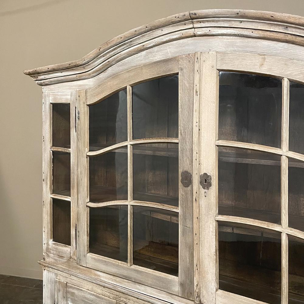 Steel 18th Century Swedish Whitewashed Bookcase, Display Cabinet For Sale