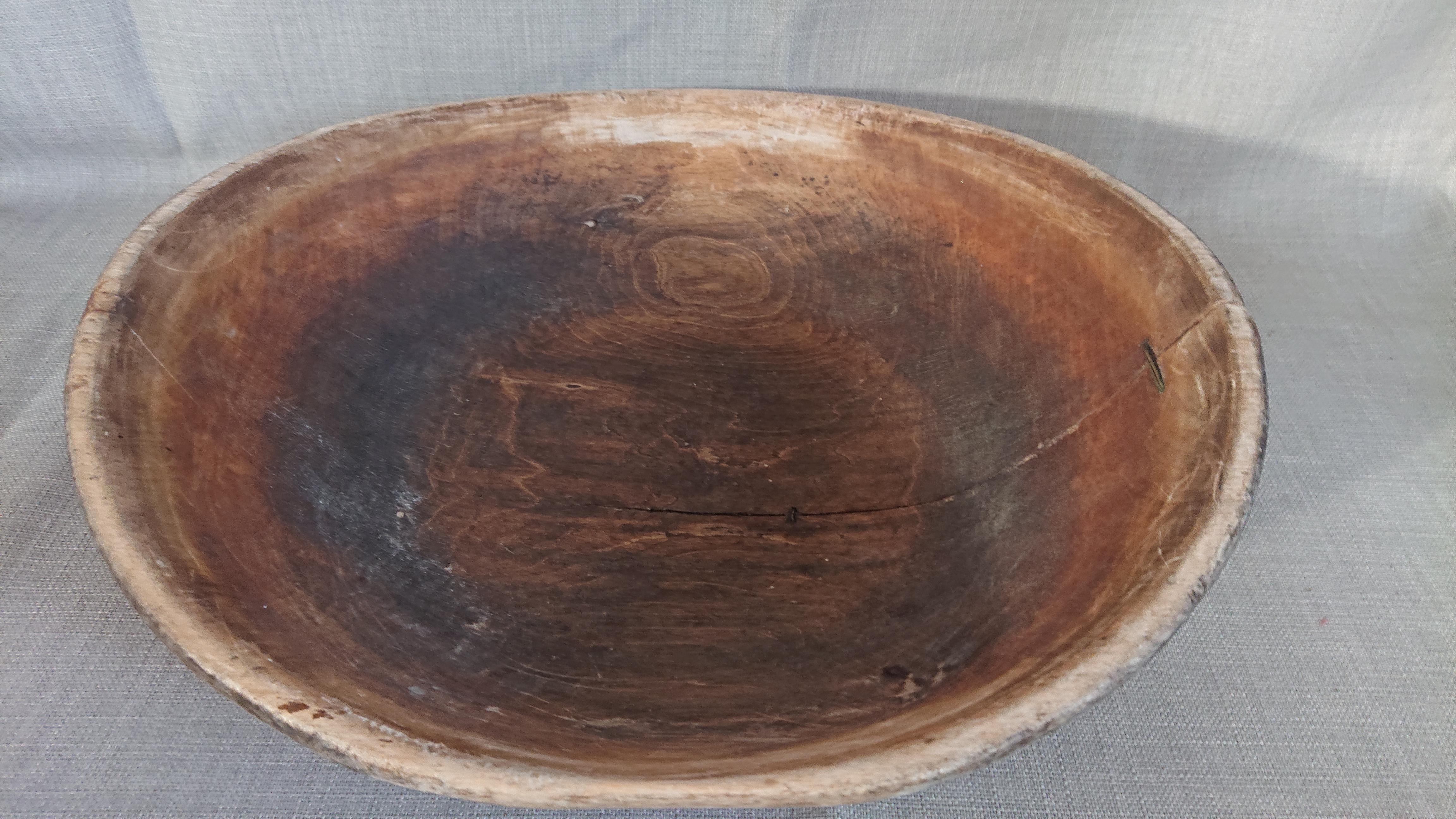 Folk Art 18th Century Swedish Wooden Bowl For Sale