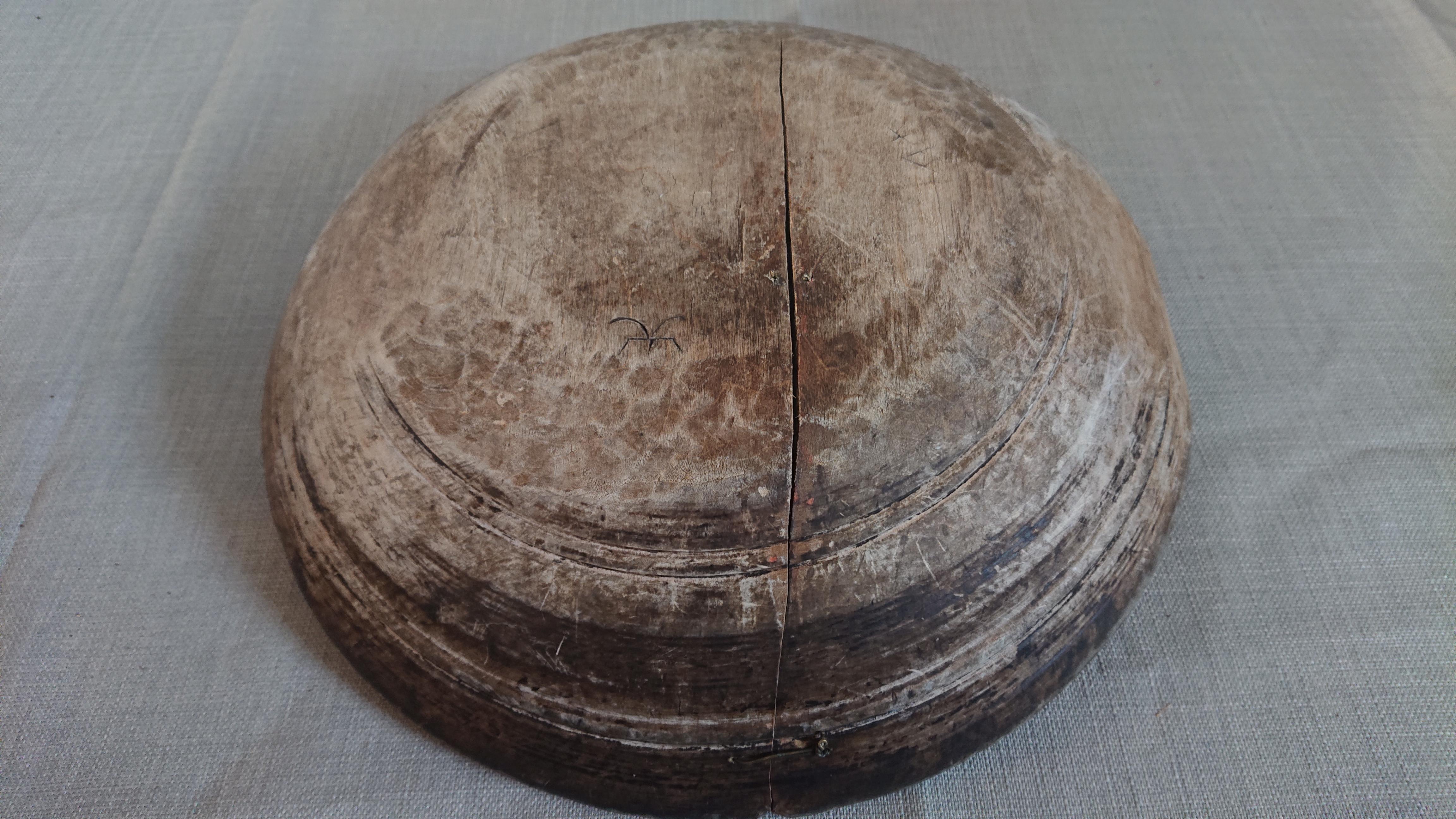 Pine 18th Century Swedish Wooden Bowl For Sale