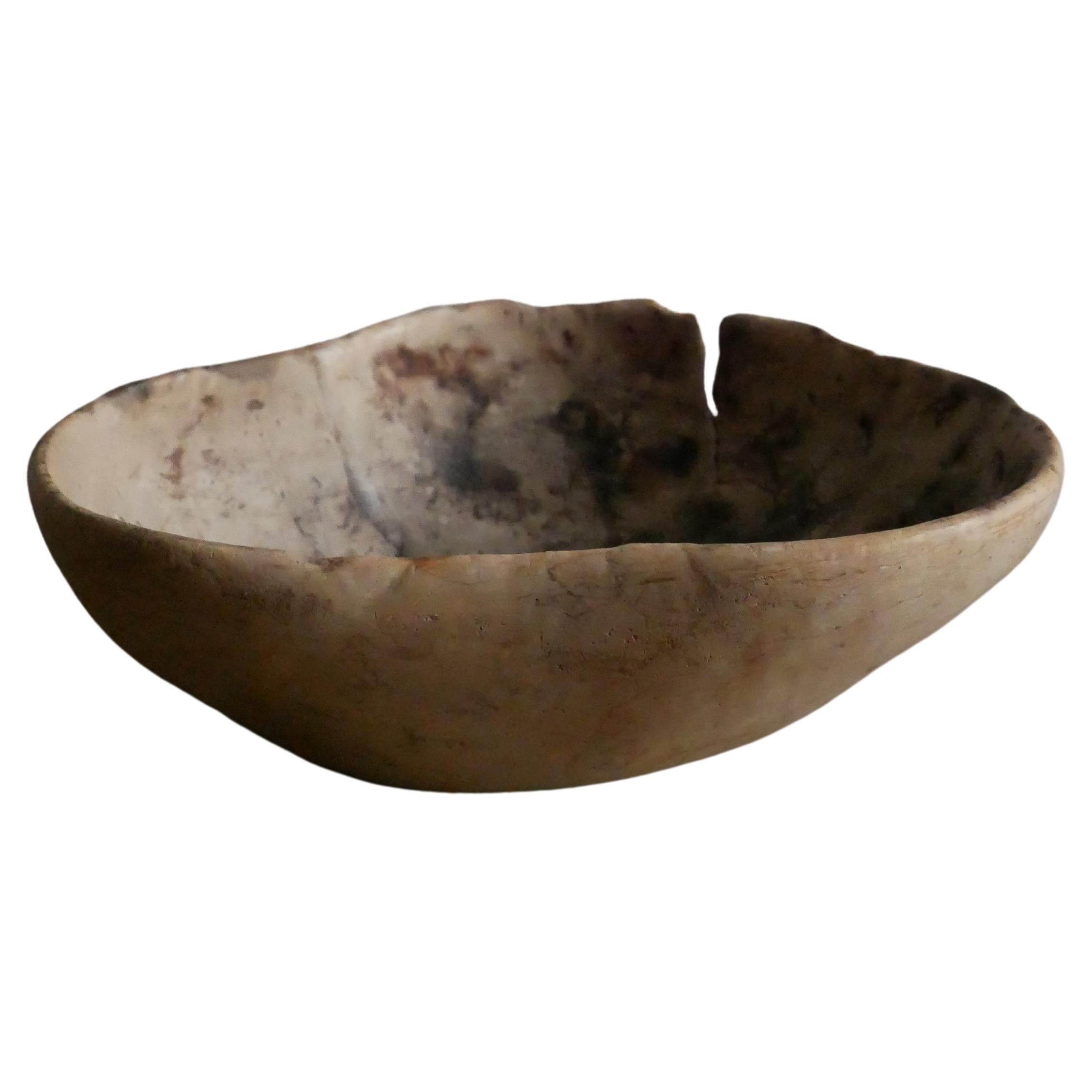 18th Century Swedish Wooden Bowl from 1785