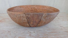 18th Century Swedish Wooden Bowl with Original Paint