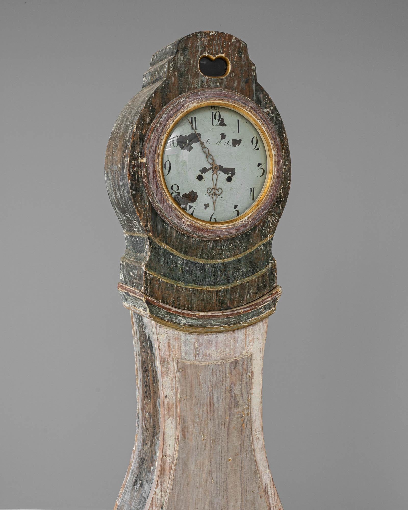 Horloge en bois suédoise du XVIIIe siècle en vente 4