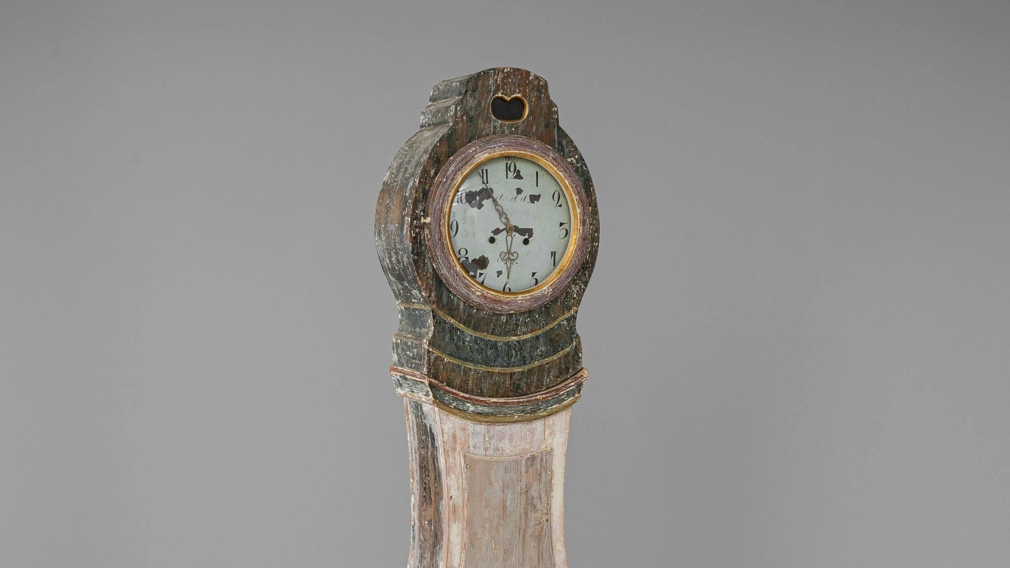 Horloge en bois suédoise du XVIIIe siècle en vente 5