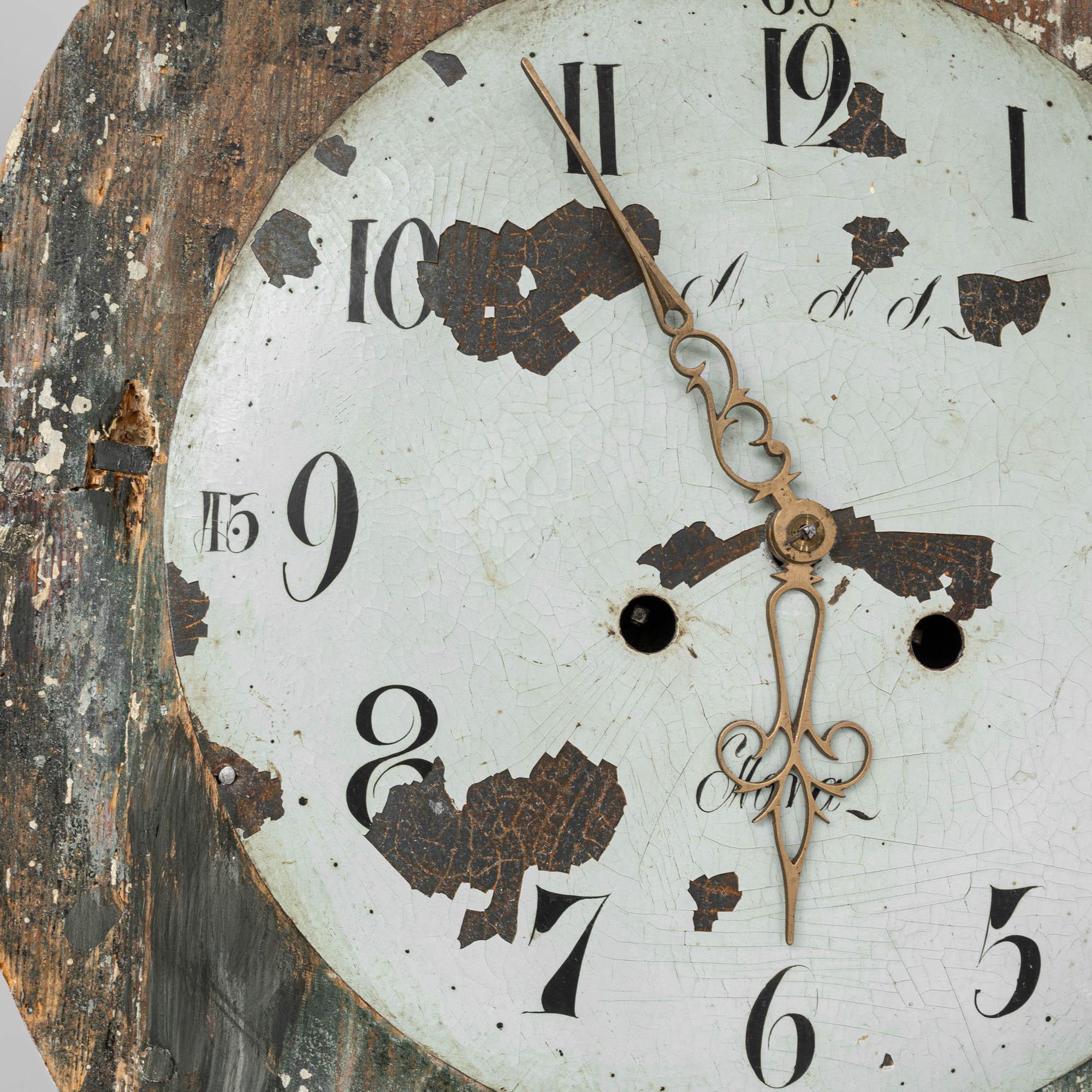 Horloge en bois suédoise du XVIIIe siècle en vente 10