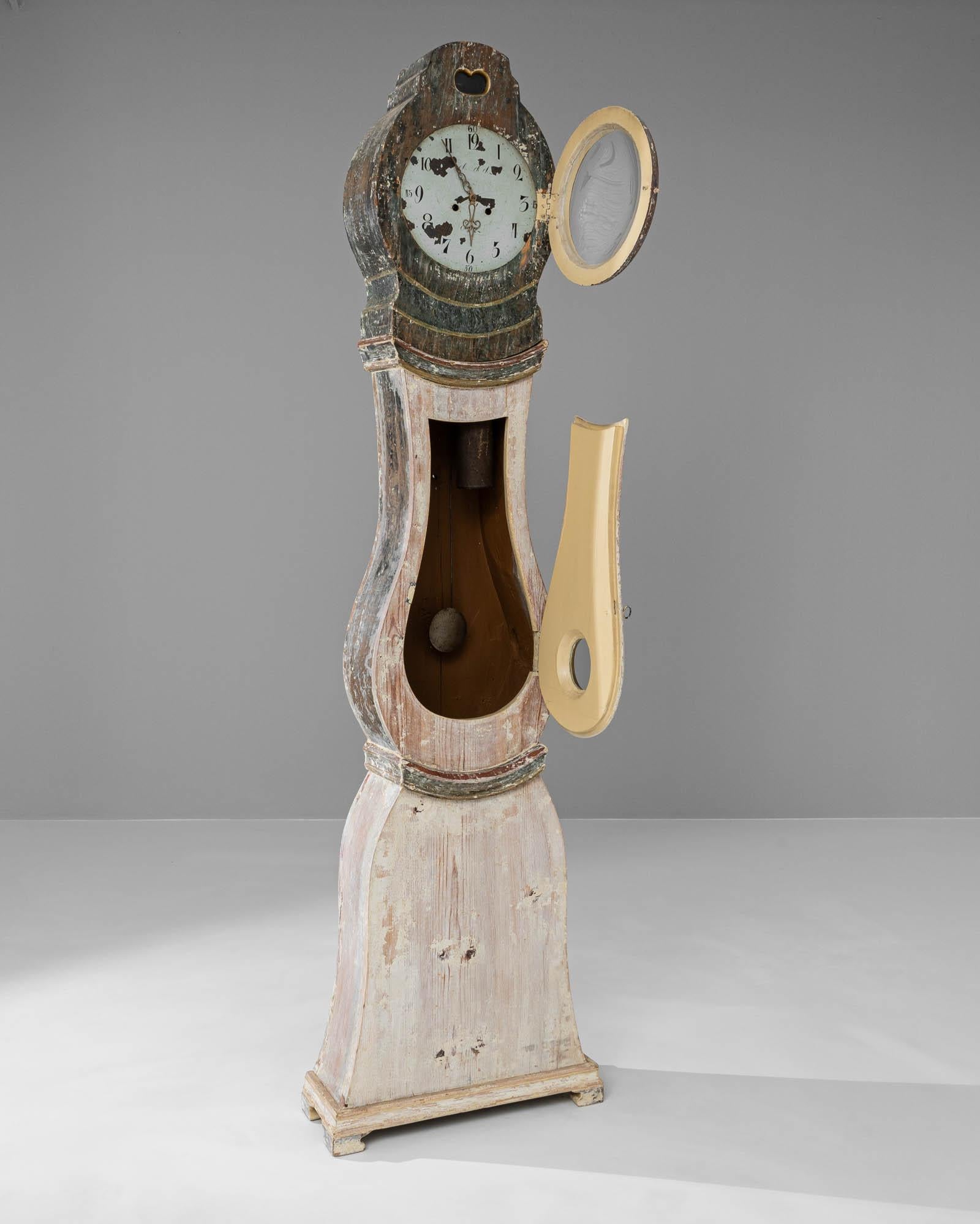 Horloge en bois suédoise du XVIIIe siècle en vente 1