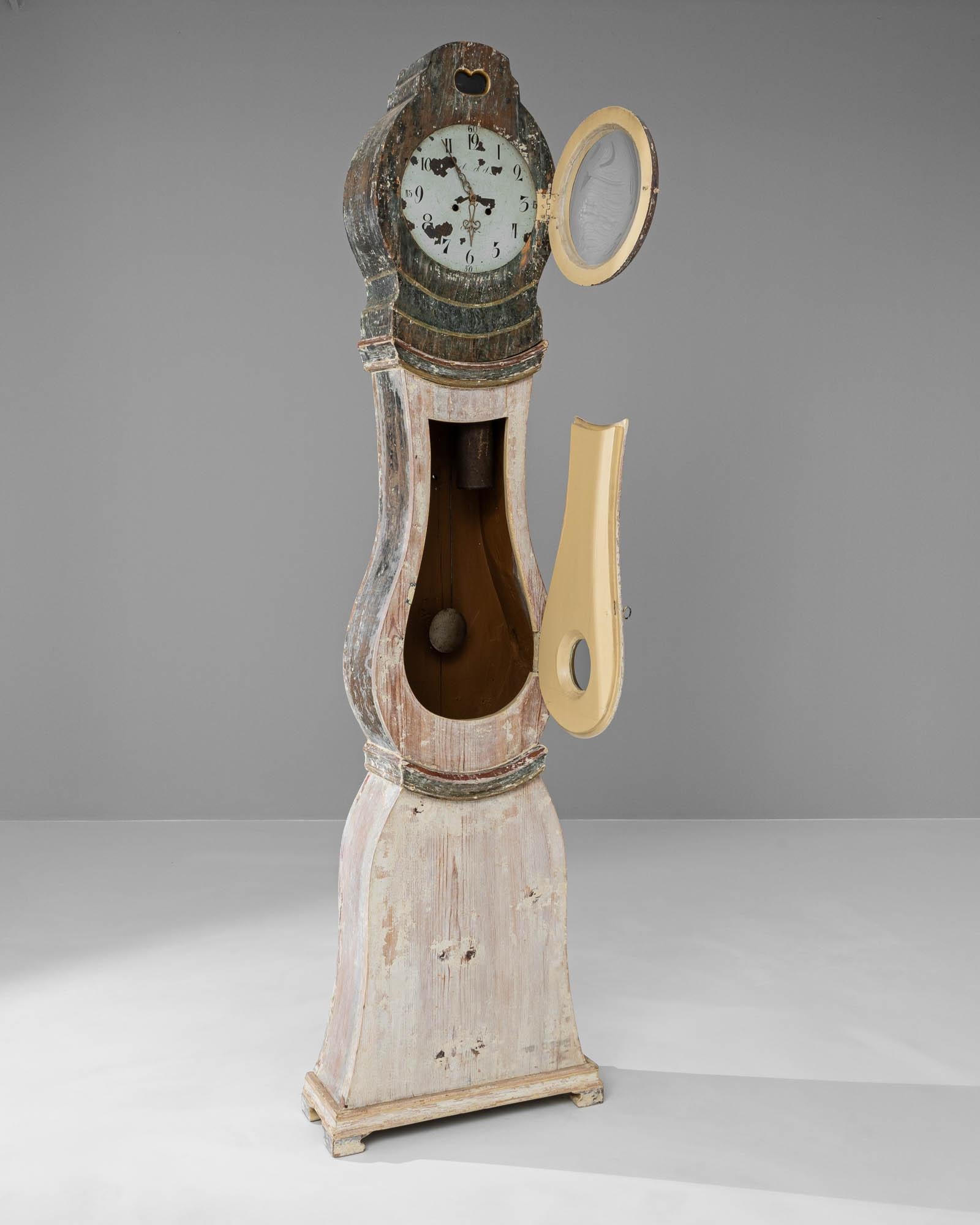 18th Century Swedish Wooden Floor Clock 3