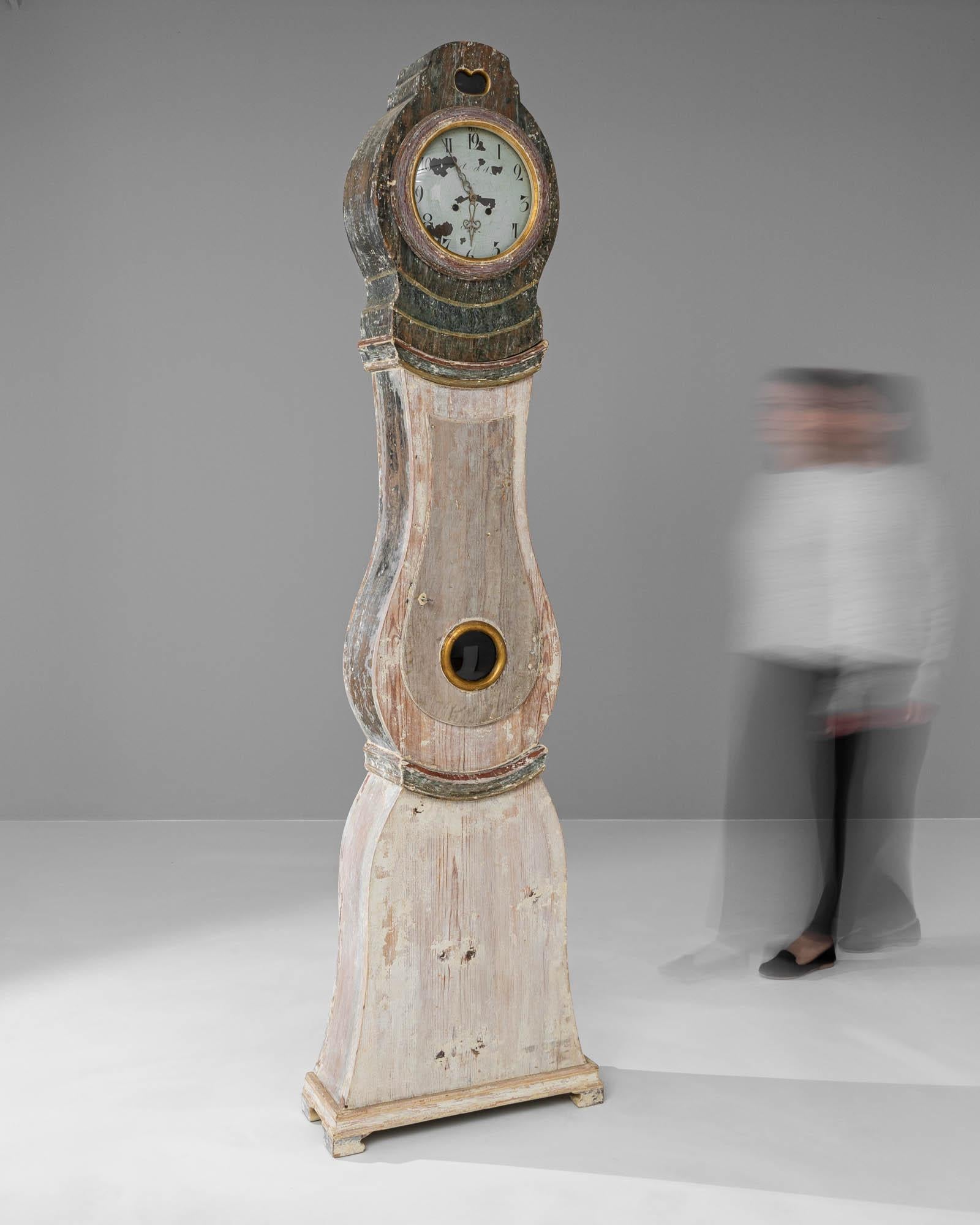 Horloge en bois suédoise du XVIIIe siècle en vente 3