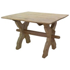 18th Century Swedish X-Frame Bock Board Trestle Table