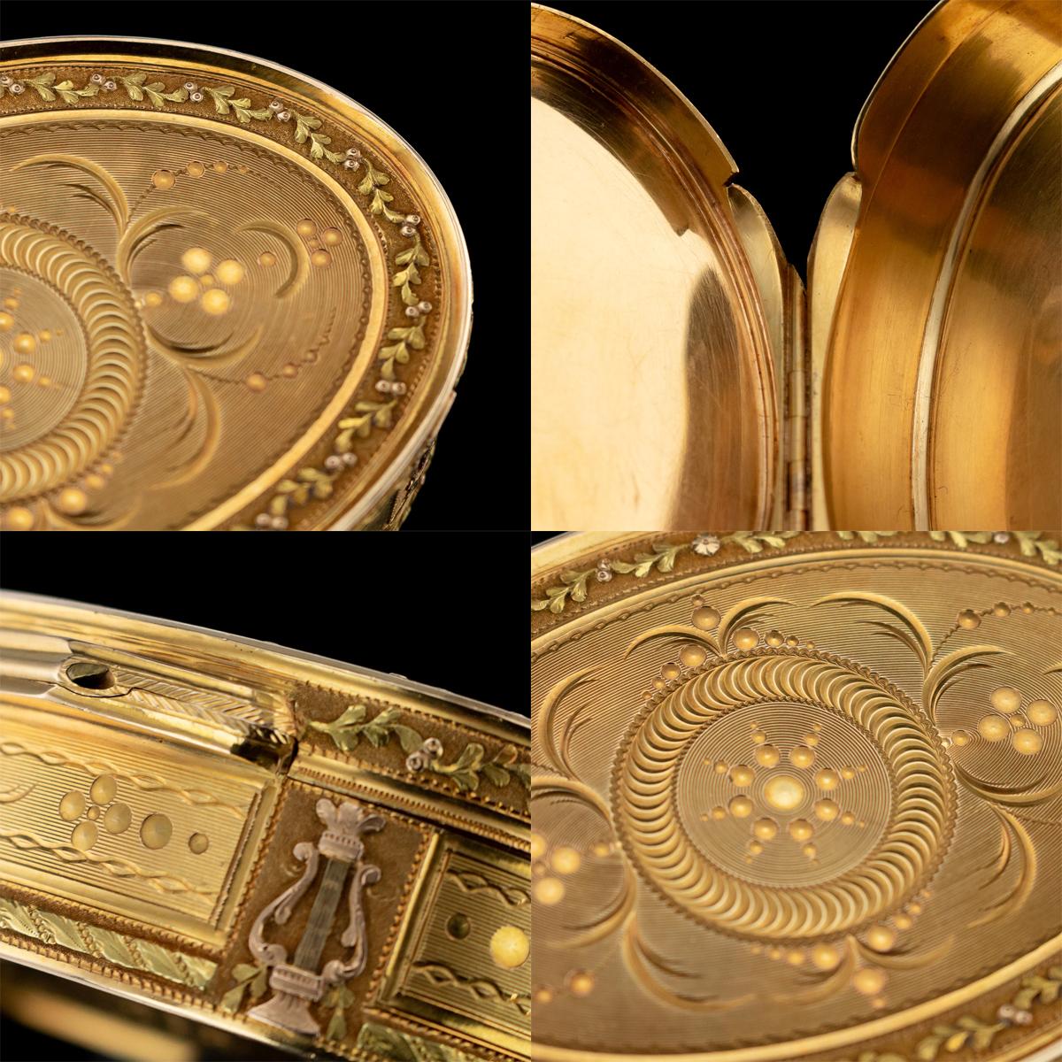 18th Century Swiss 18-Karat Three-Color Gold Snuff Box, Geneva, circa 1790 7