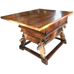 Antique 18th Century Swiss Banker Table "Swiss Exchange" Center Table