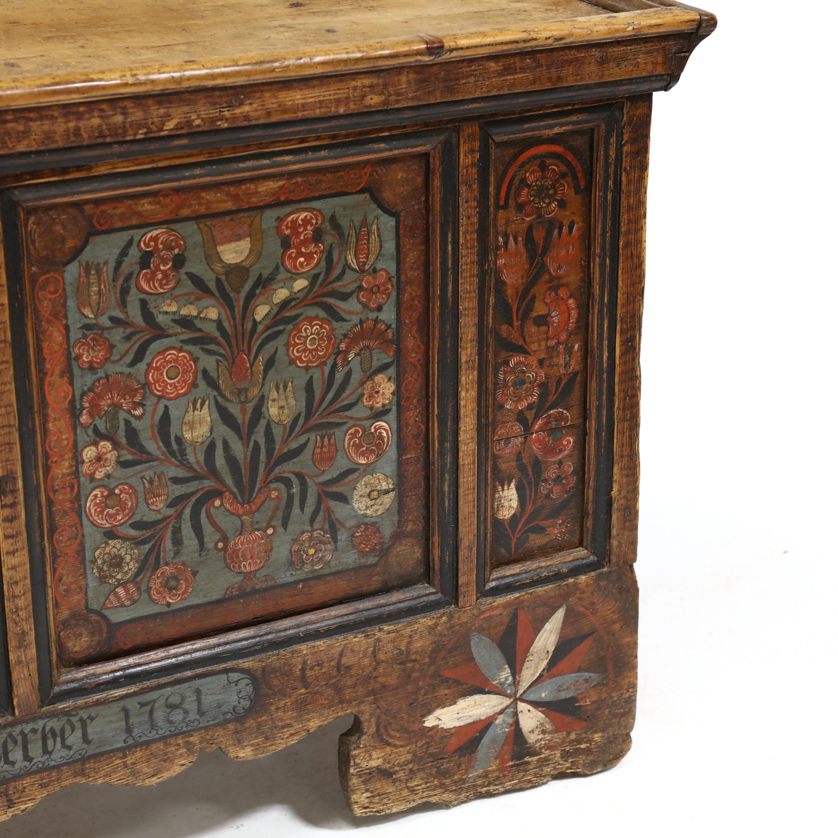 Iron 18th Century Swiss Dowry Chest For Sale