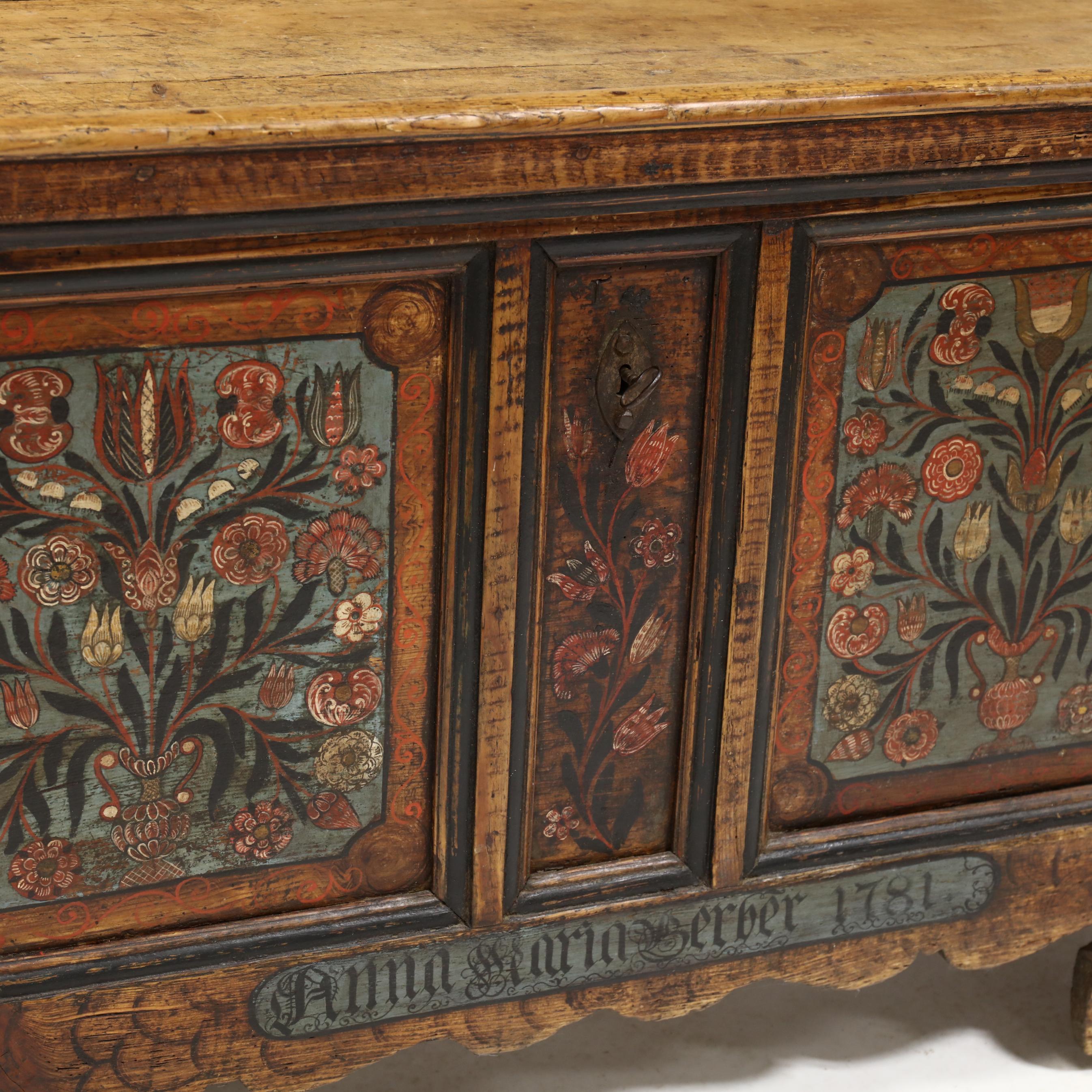 18th Century Swiss Dowry Chest For Sale 1