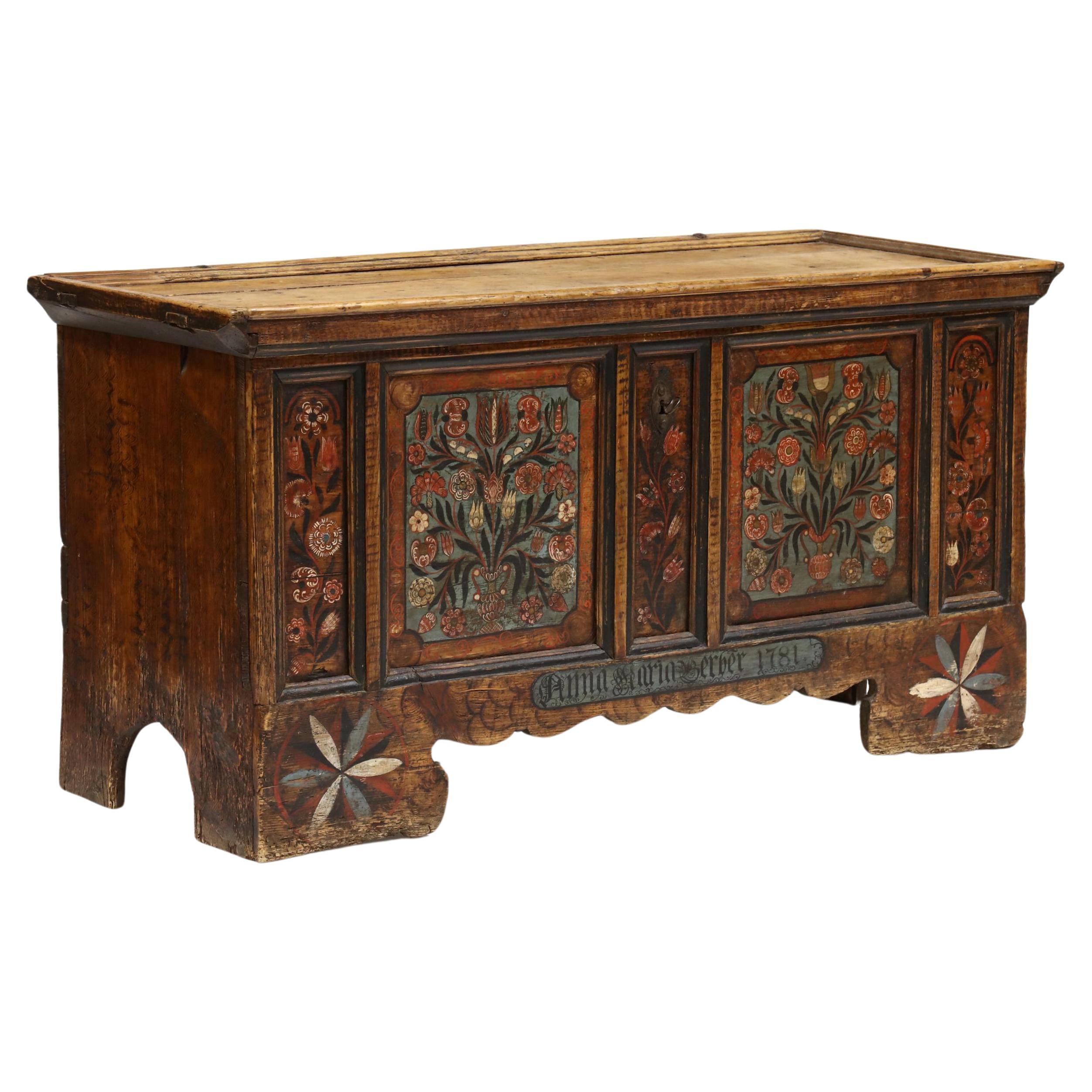 18th Century Swiss Dowry Chest For Sale