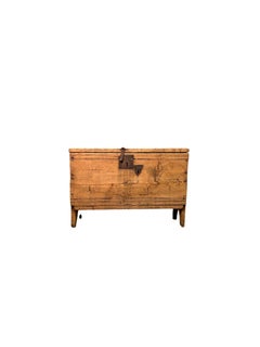 18th-Century Swiss Pine Chest from Gressoney-Saint-Jean, Aosta Valley