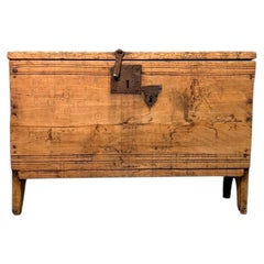 18th-Century Swiss Pine Chest from Gressoney-Saint-Jean, Aosta Valley