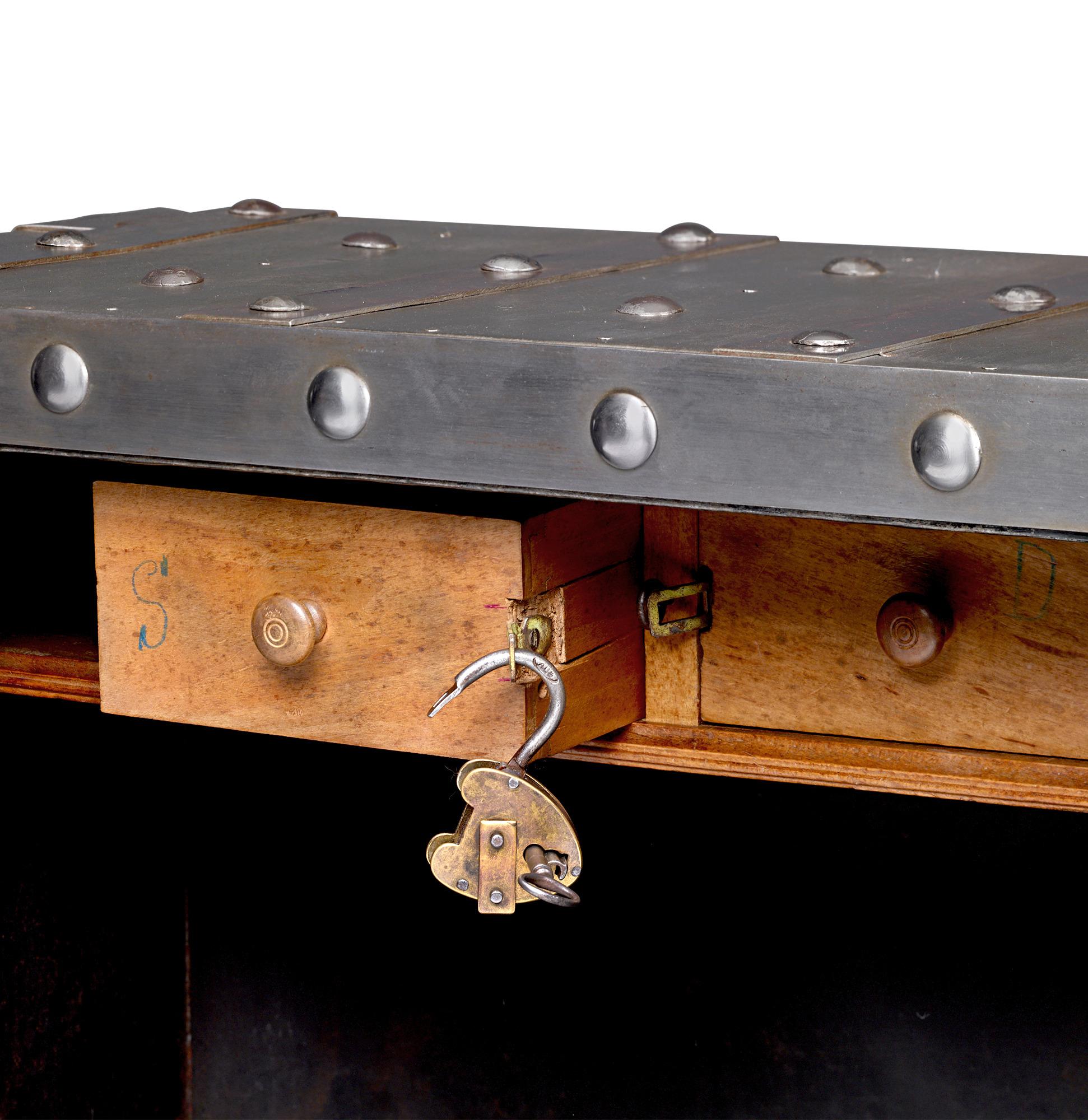 18th-Century Tabletop Italian Iron Safe 1