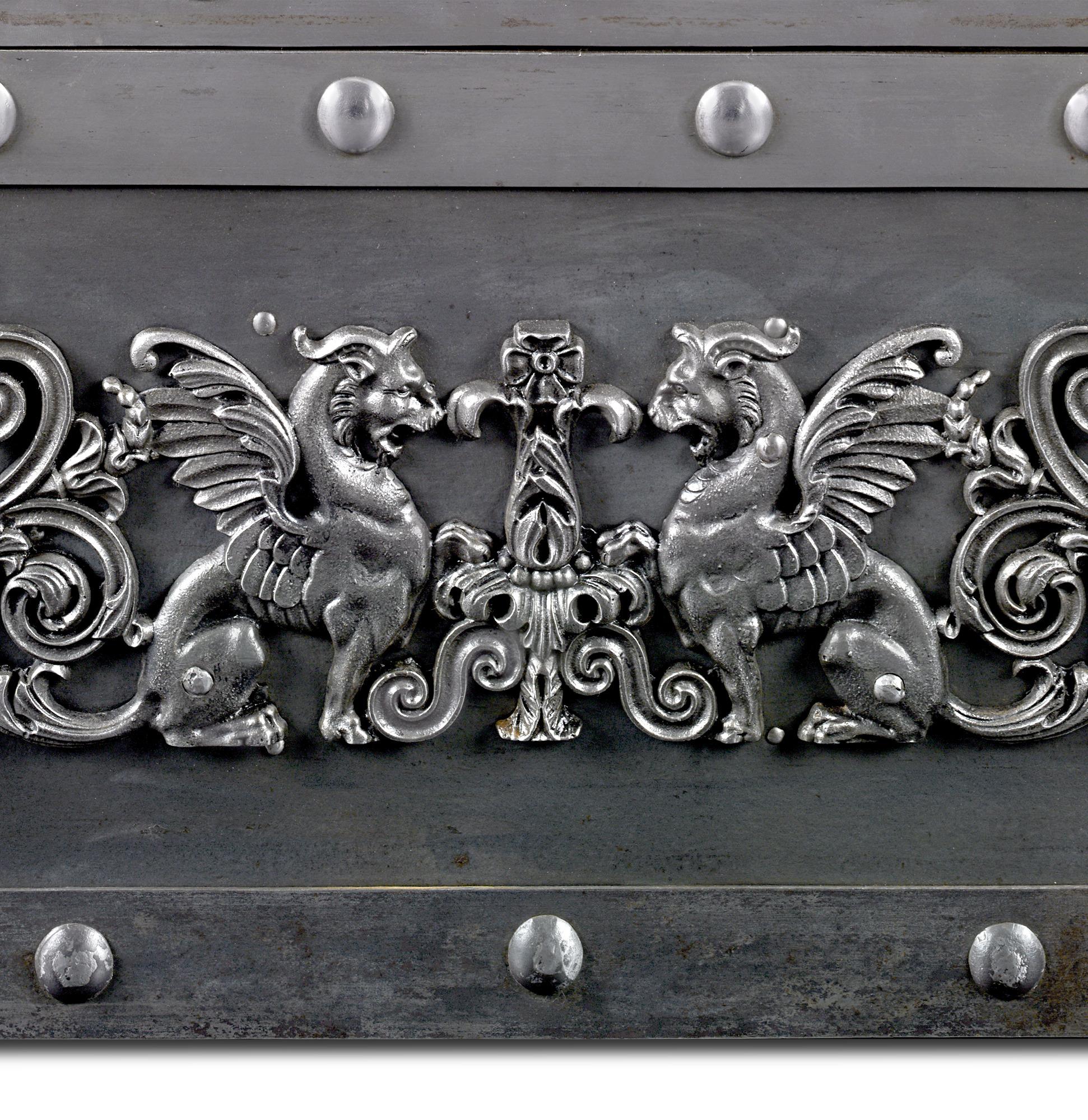 18th-Century Tabletop Italian Iron Safe 3