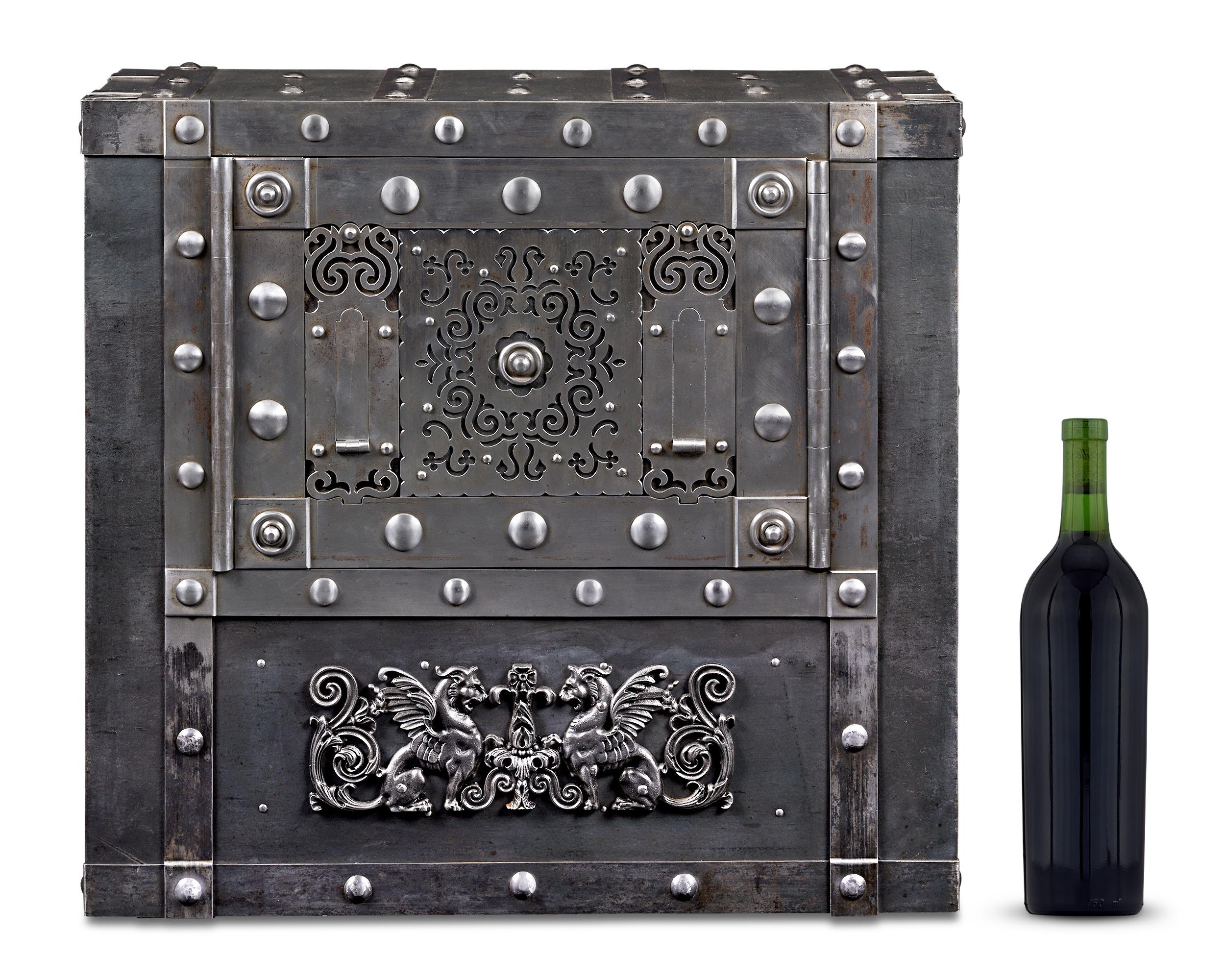 18th-Century Tabletop Italian Iron Safe 4