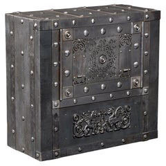 18th-Century Tabletop Italian Iron Safe