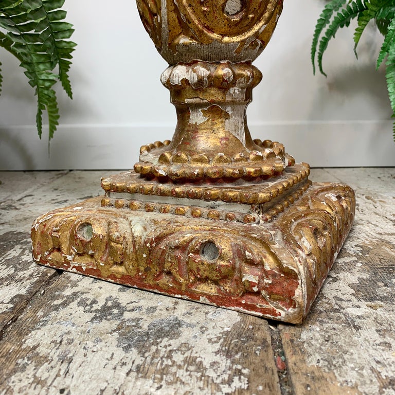 German 18th Century Tall Baroque Altar Pricket Candlestick For Sale