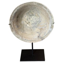 18th Century Tan Bowl from Ship Wreck On A Metal Stand, China