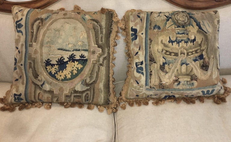18th Century Tapestry Covered Cushions at 1stDibs