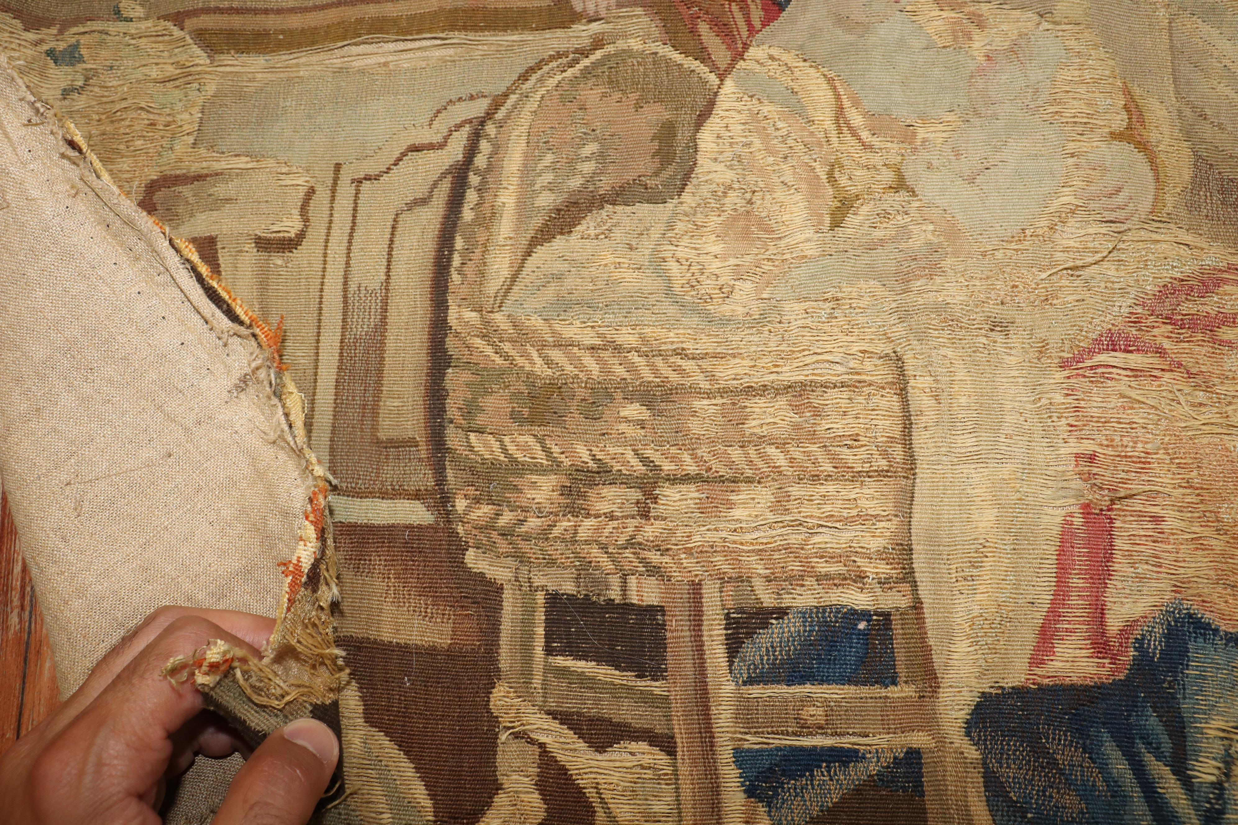Wool 18th Century Tapestry Fragment For Sale