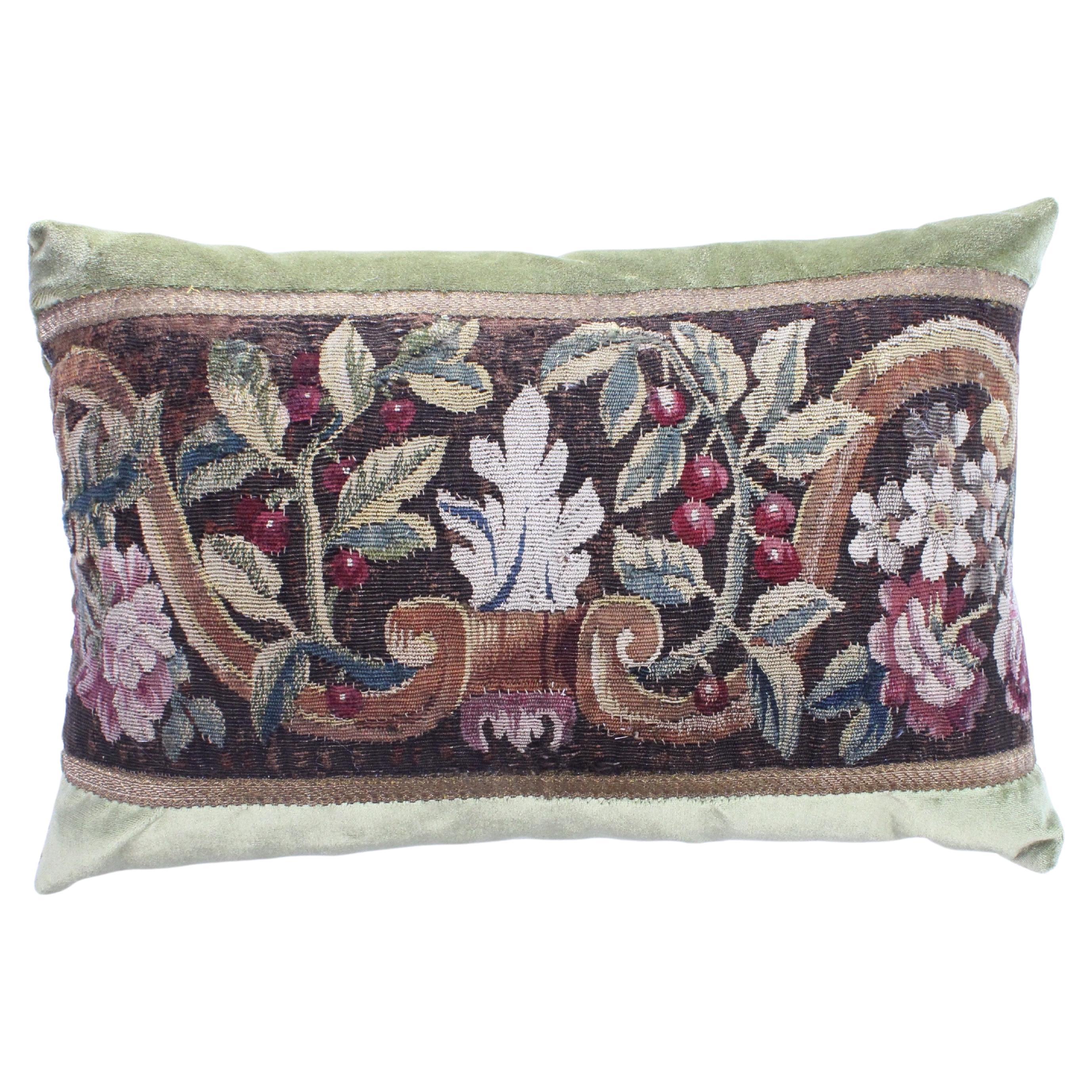 18th Century Tapestry Silk Pillow For Sale