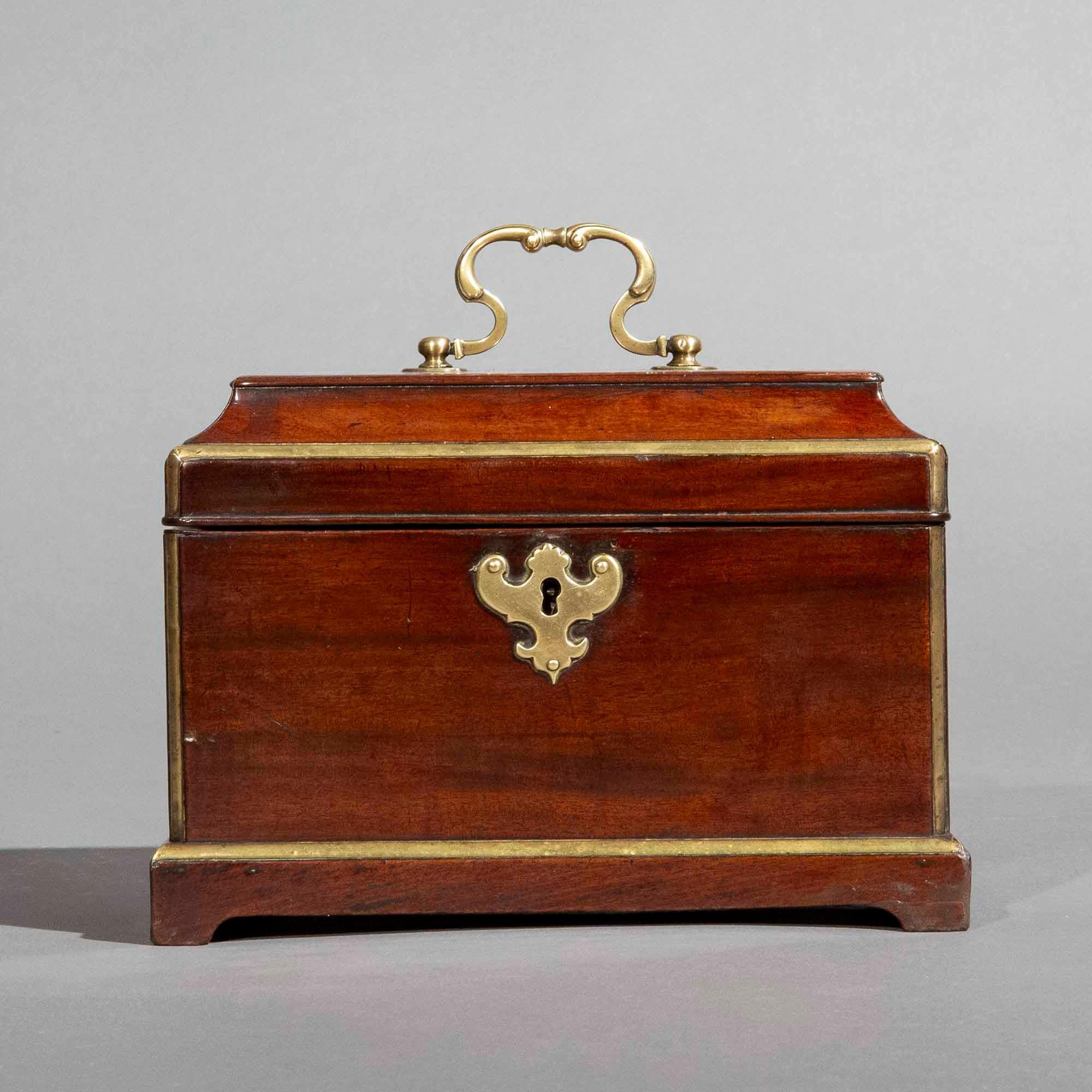 Brass 18th Century Tea Caddy, Attributed to Landall & Gordon For Sale